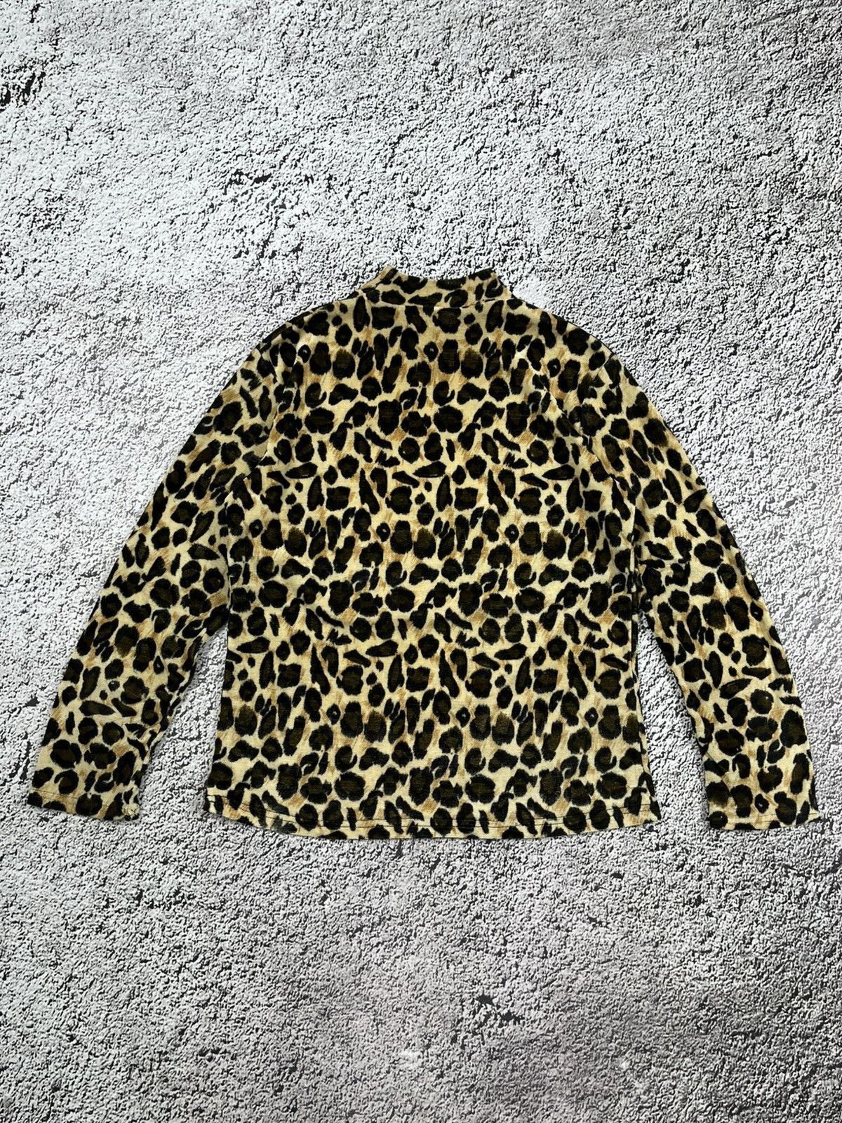 Vintage Vintage Y2K Velour Style Leopard Turtleneck Sweater luxury M Size M / US 6-8 / IT 42-44 - 7 Thumbnail