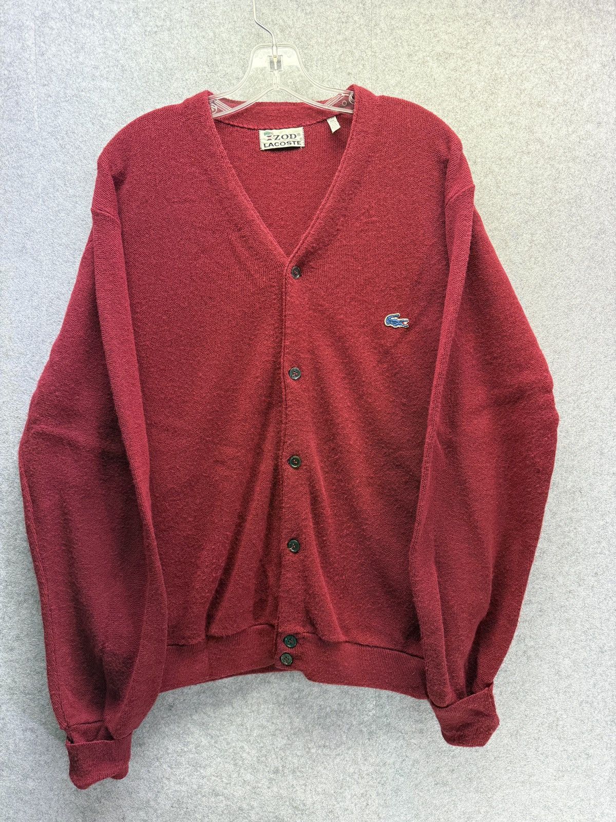 Izod Vintage burgundy/red Izod Lacoste men’s XL button sweater Size US XL / EU 56 / 4 - 1 Thumbnail