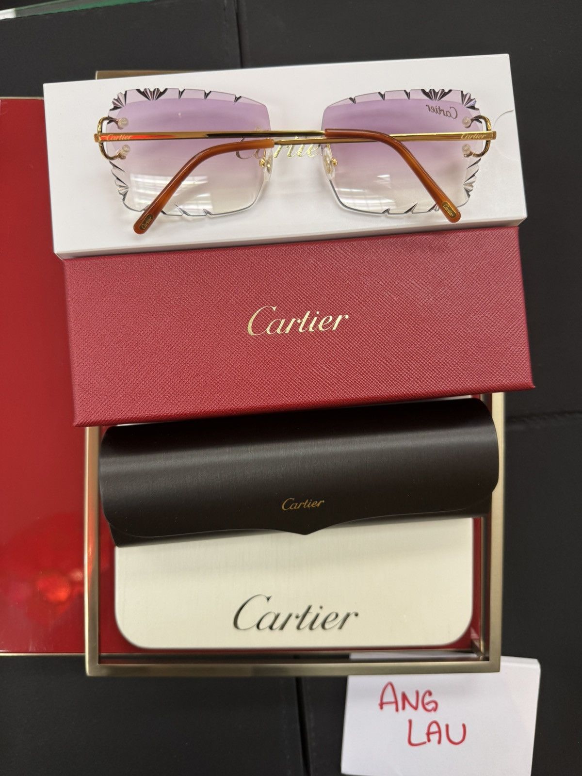 Cartier Cartier Gold Big C with Custom Diamond Cut Lenses Size ONE SIZE - 2 Thumbnail