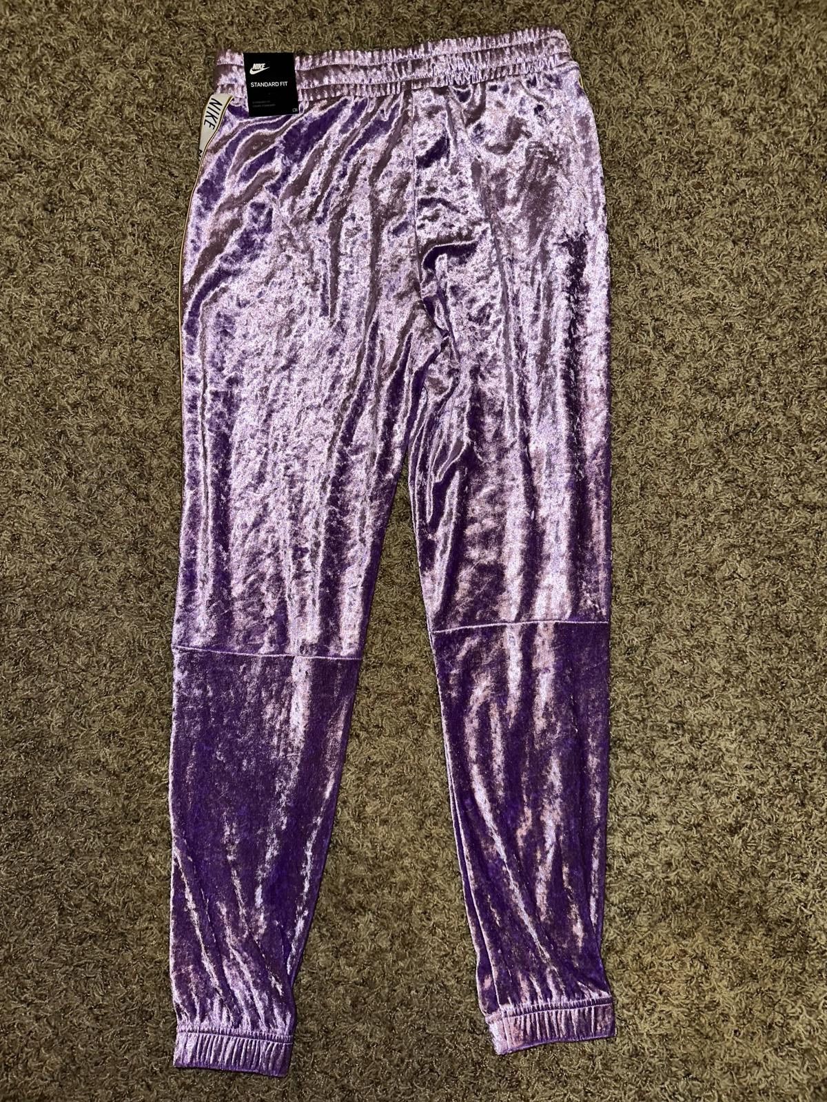 Nike Nike Big Kids (Girl’s) Velour Purple Tracksuit Pants Size 24" / US 00 / IT 34 - 6 Thumbnail