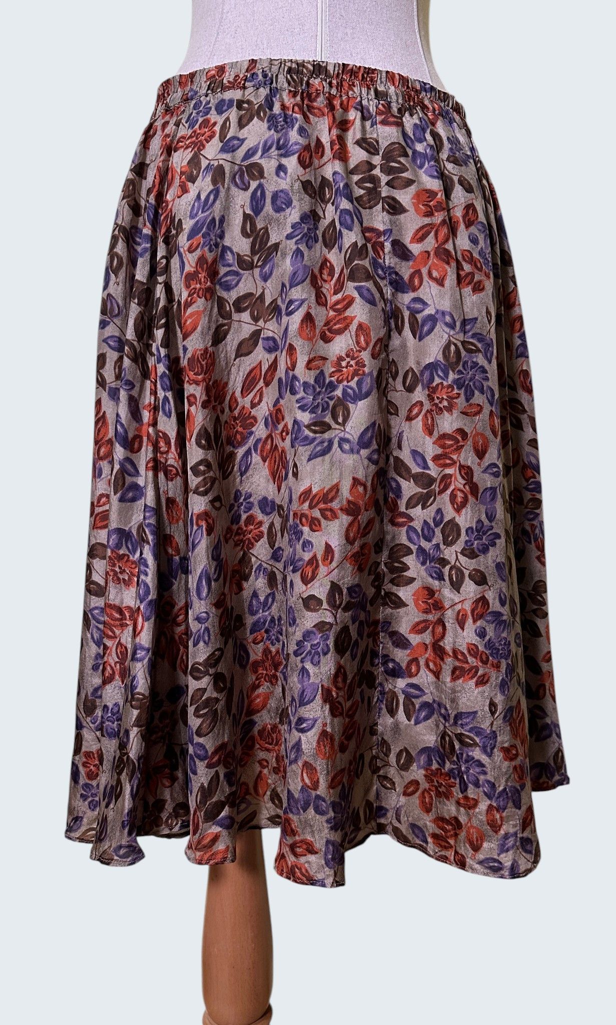 Other Saga Harbor Floral Print Silk Midi Skirt Size 28" / US 6 / IT 42 - 3 Thumbnail