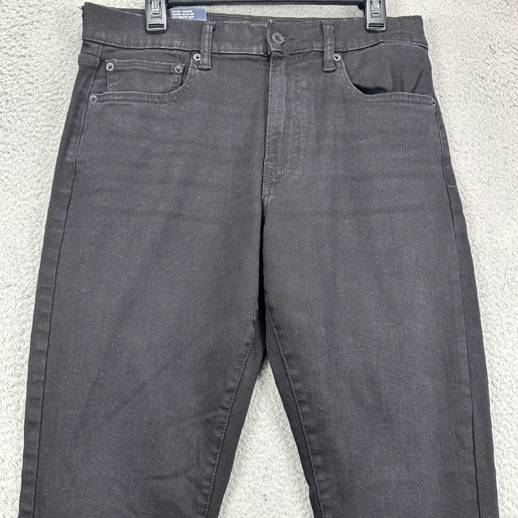 Lucky Brand Lucky Brand 412 Jeans Mens Slim Athletic Dark Denim 32 Regular Distressed Mid Rise 32x32 New with Tags Mens Size US 32 / EU 48 - 3 Thumbnail