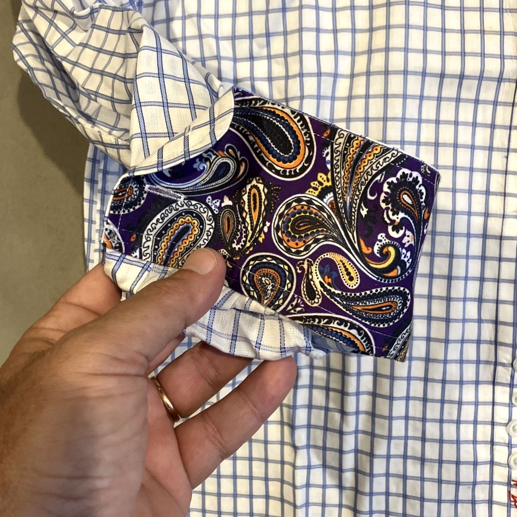 Robert Graham Robert Graham Button-Up Shirt Casual Box Check Blue 2XL Classic Fit Men’s Long Sleeve Cotton Button-Down Shirt Size US XXL / EU 58 / 5 - 2 Thumbnail