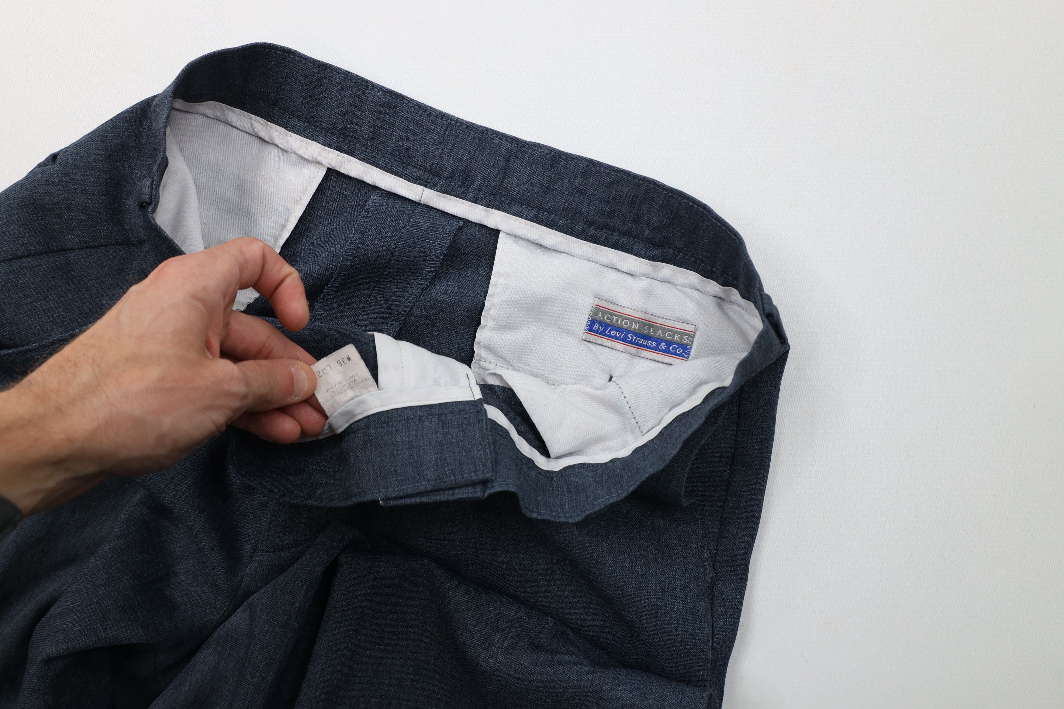 Levi's Vintage 90s Levis Straight Leg Chino Pants Heather Blue USA Size US 36 / EU 52 - 7 Thumbnail