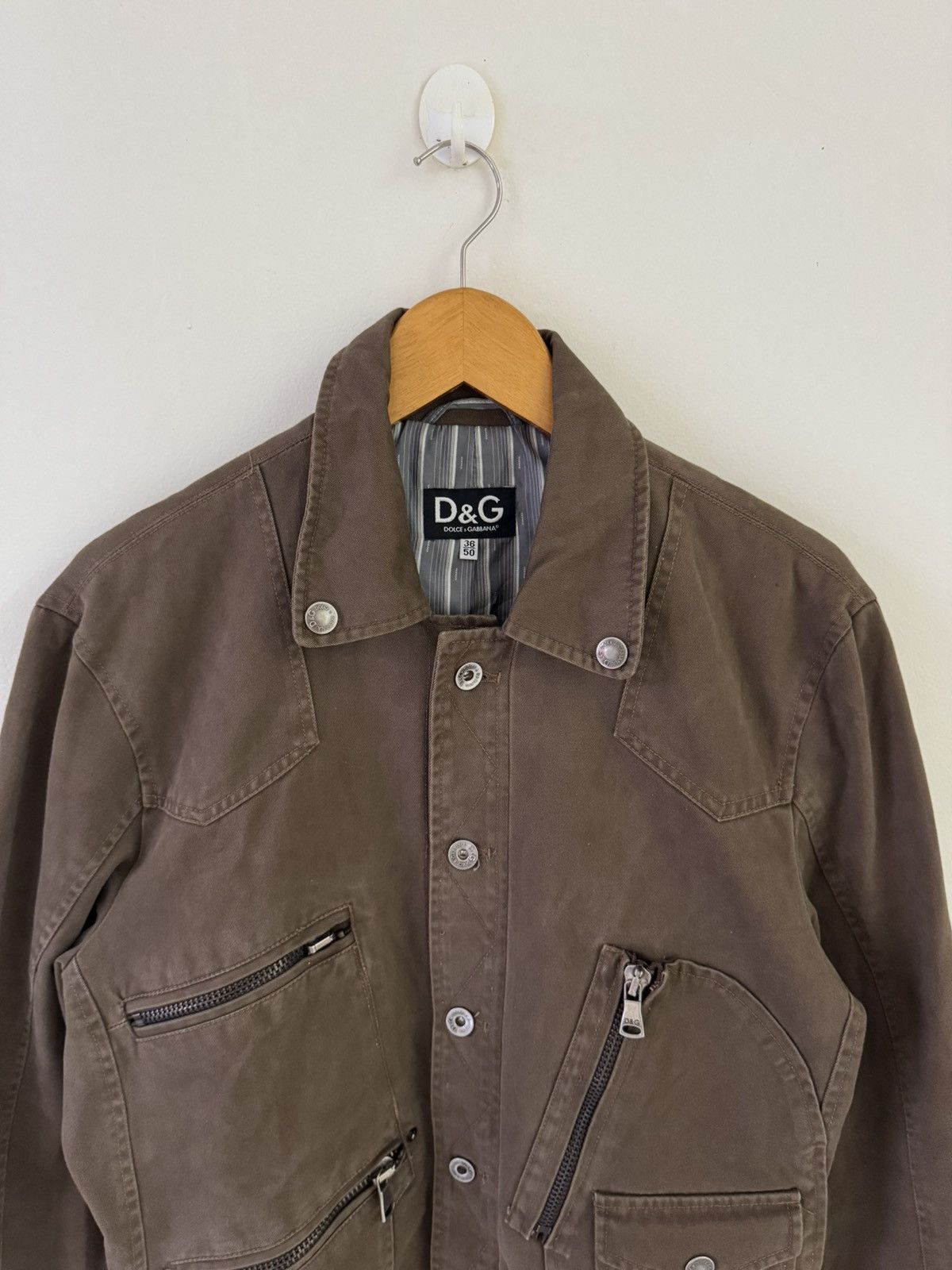 Dolce & Gabbana BROWN PUNK MOTIF BY DOLCE & GABBANA MULTI POCKET JACKET Size US M / EU 48-50 / 2 - 2 Thumbnail