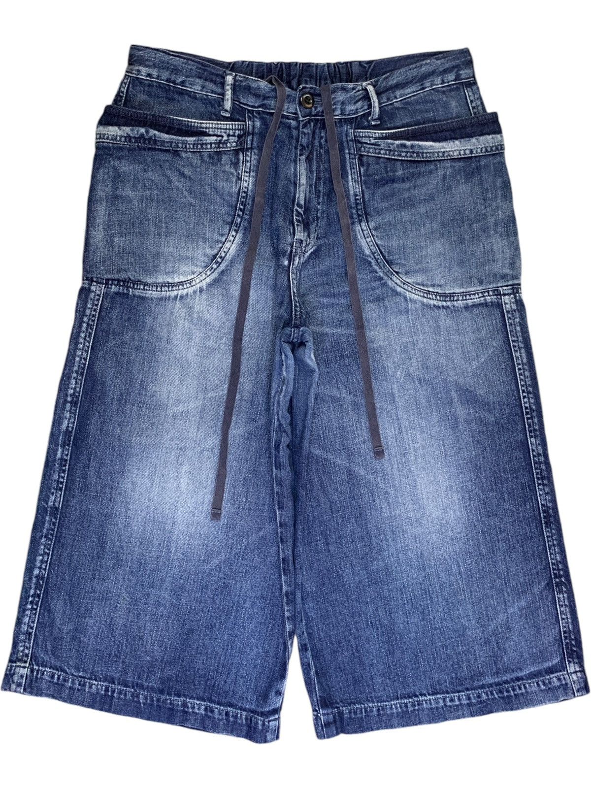 Japanese Brand SALES🔥Vintage Japanese Faded blue Wash Baggy Jean Shorts Size US 31 - 1 Thumbnail