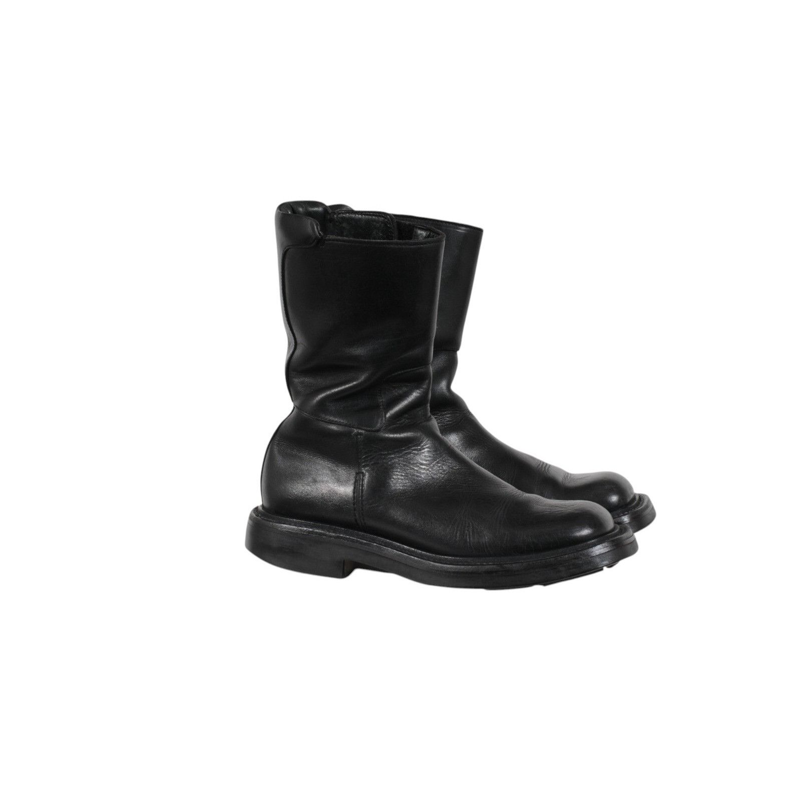 Prada Aw99 Vintage Square Toe Boots Black Leather - 02555 Size US 8.5 / EU 41-42 - 3 Thumbnail