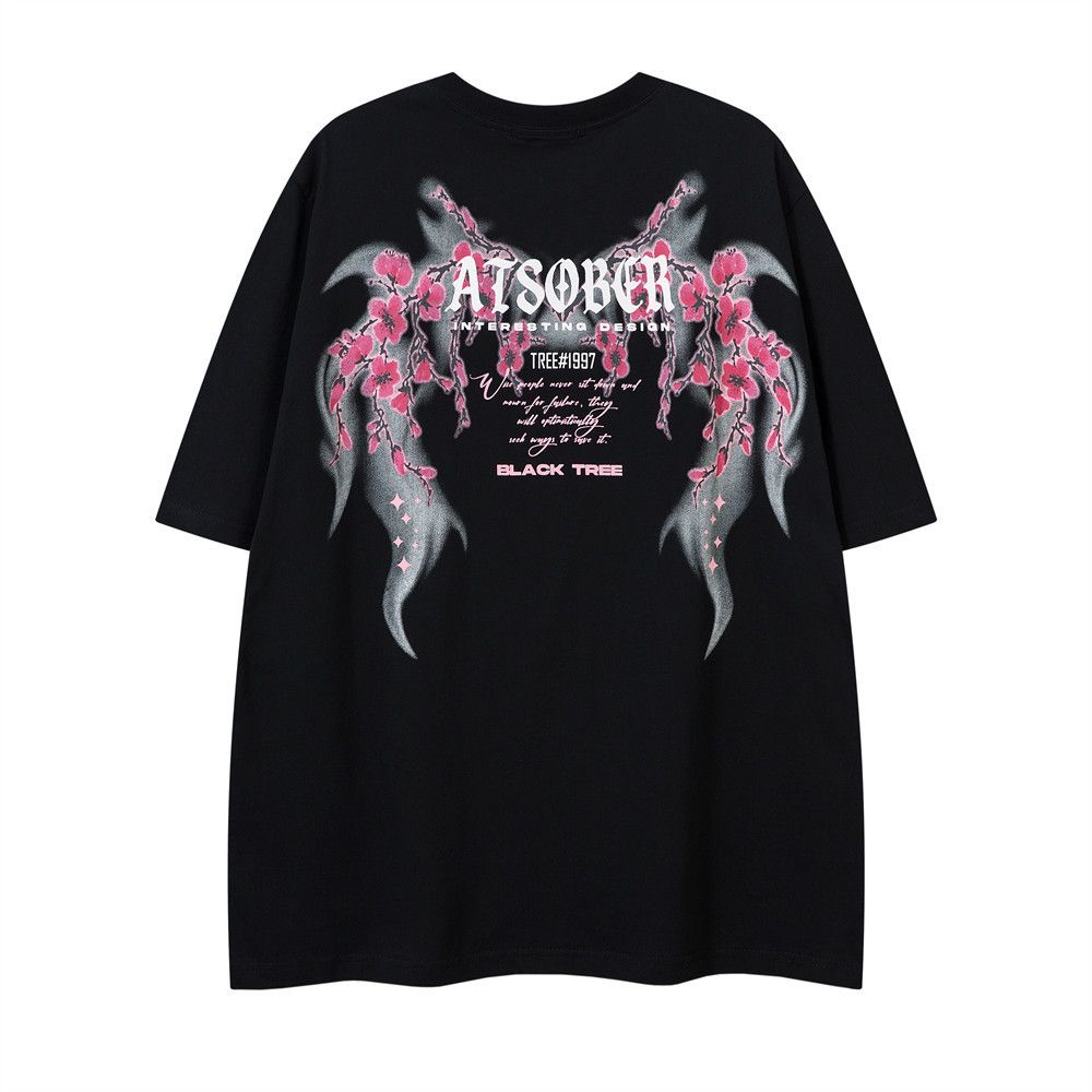 Japanese Brand × Vintage Plum blossom wings print loose casual t-shirt Size US M / EU 48-50 / 2 - 1 Thumbnail