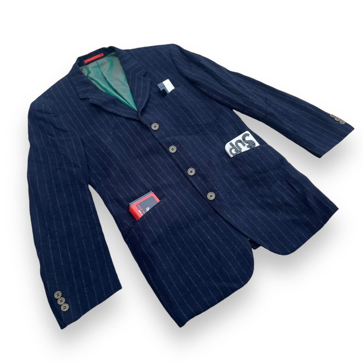 Paul Smith × Vintage PAUL SMITH LONDON STRIPES PADDED WOOL BLAZER JACKET Size US M / EU 48-50 / 2 - 5 Thumbnail