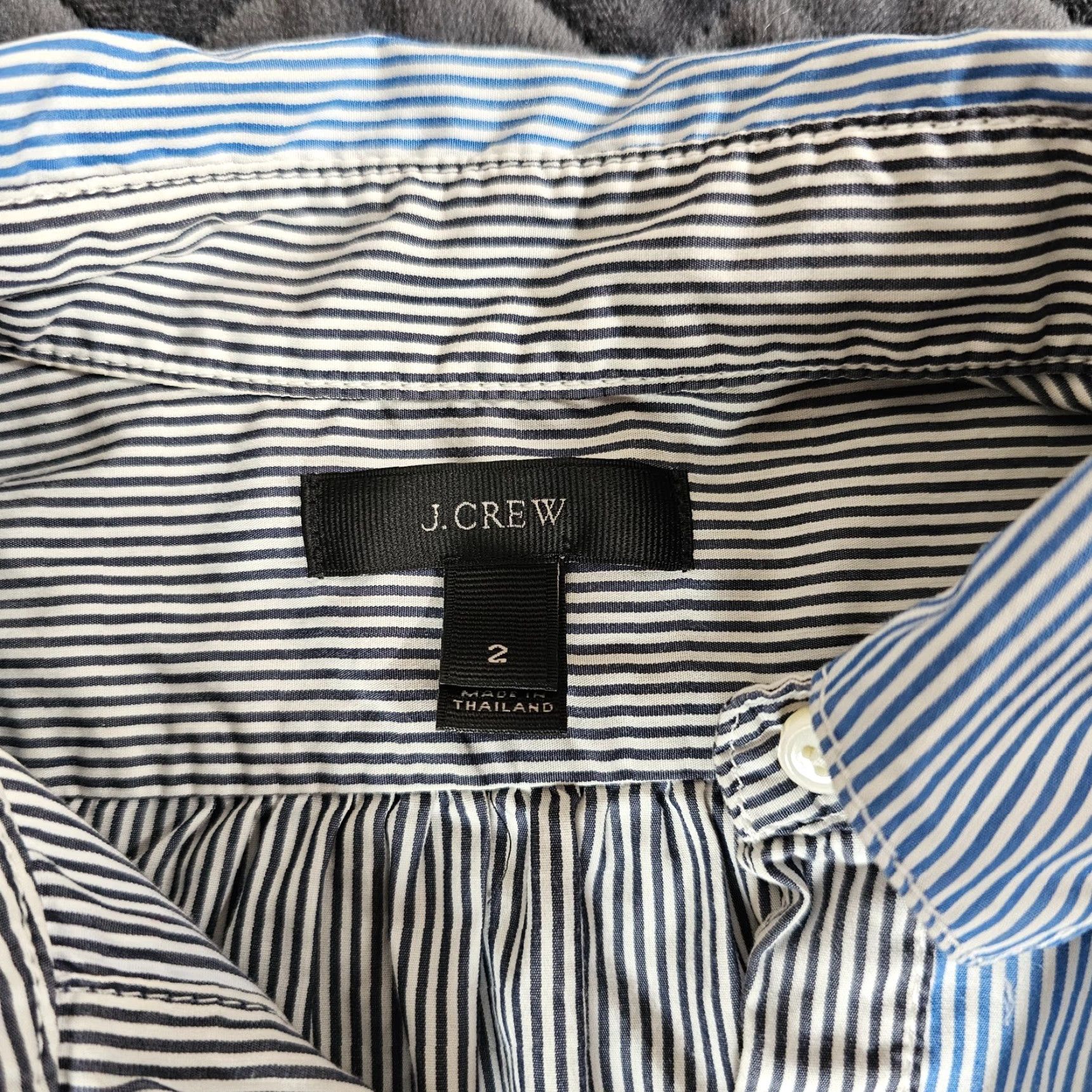 J.Crew J Crew Shirt Women's 2 Black Stripe Long Sleeve 1/2 Button Up Blouse Two Tone Size XS / US 0-2 / IT 36-38 - 7 Thumbnail