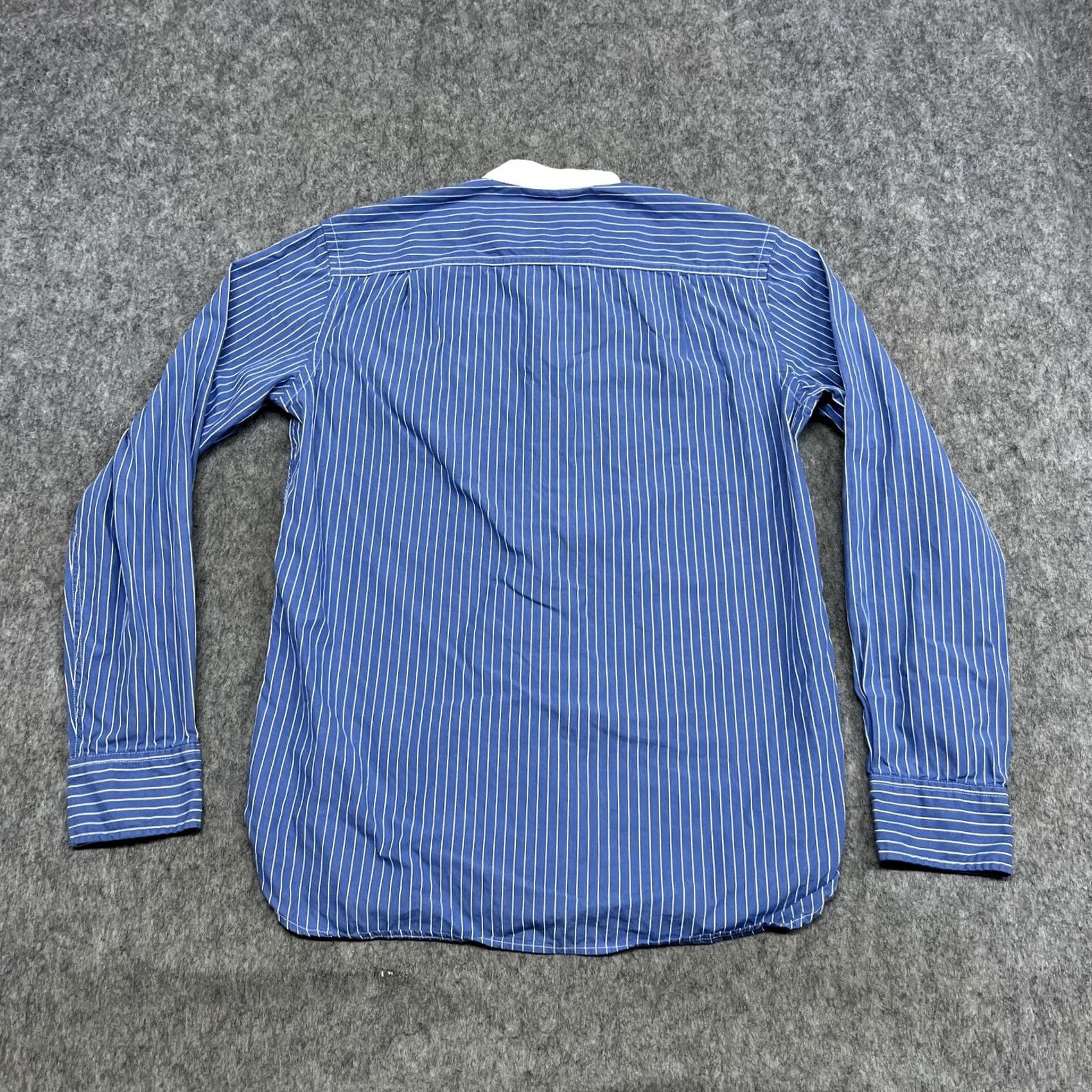American Eagle Outfitters American Eagle Shirt Mens S Blue Stripe Long Sleeve Button Up Band Collar Preppy Size US S / EU 44-46 / 1 - 2 Thumbnail