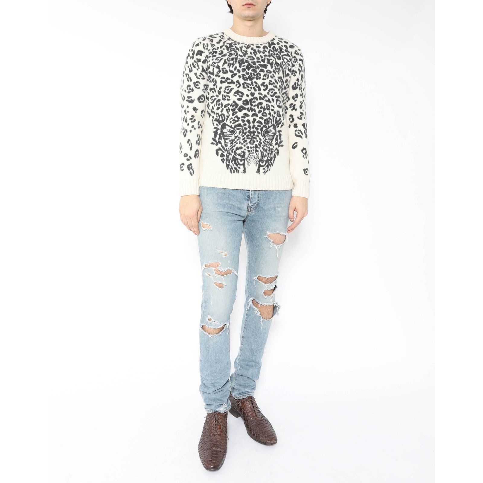 Saint Laurent Paris FW16 Leopard Intarsia Knit in Wool Size US L / EU 52-54 / 3 - 4 Thumbnail