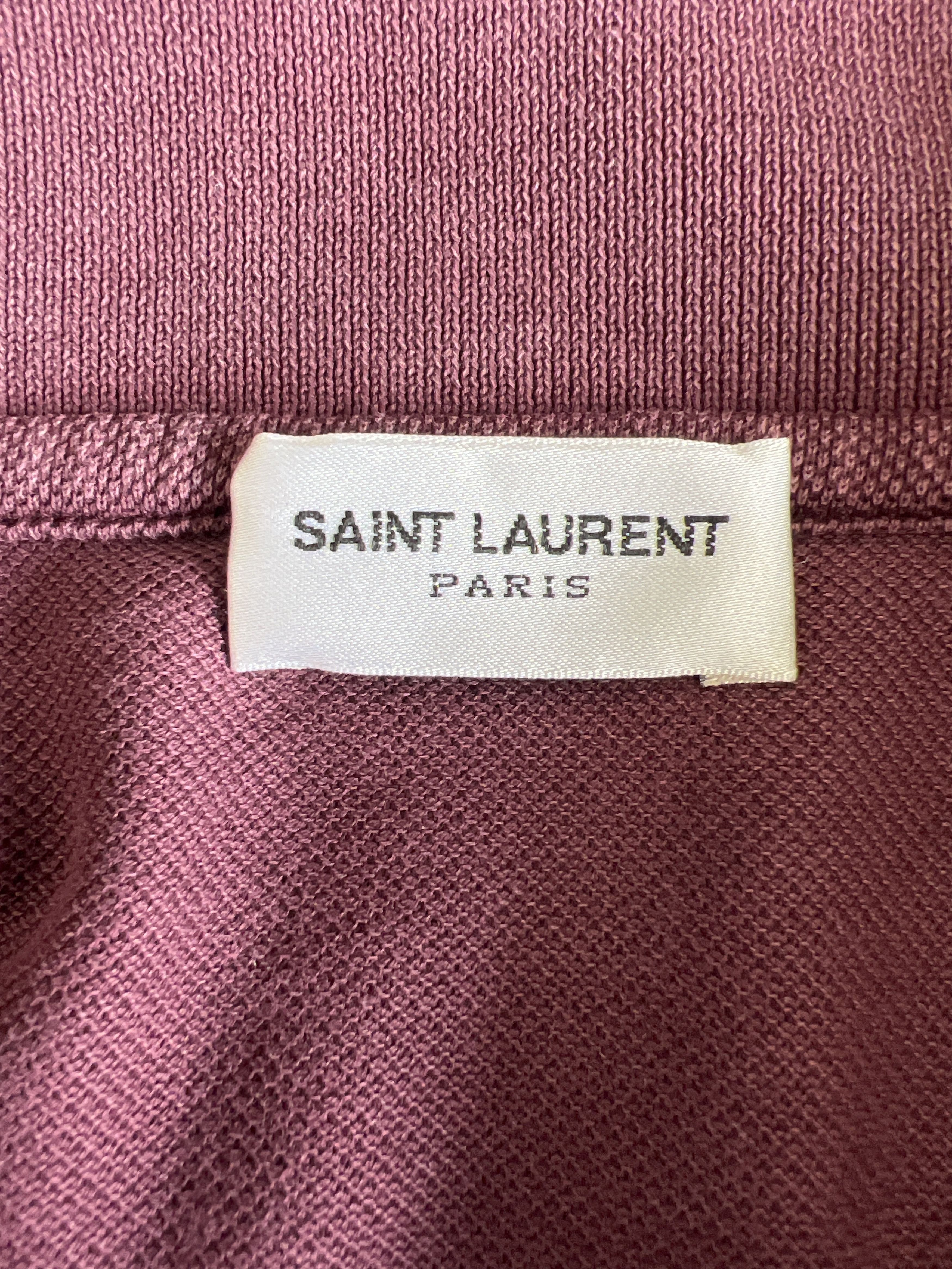 Saint Laurent Paris Bulldog "Moujik" Polo Shirt (burgundy) Size US M / EU 48-50 / 2 - 4 Thumbnail