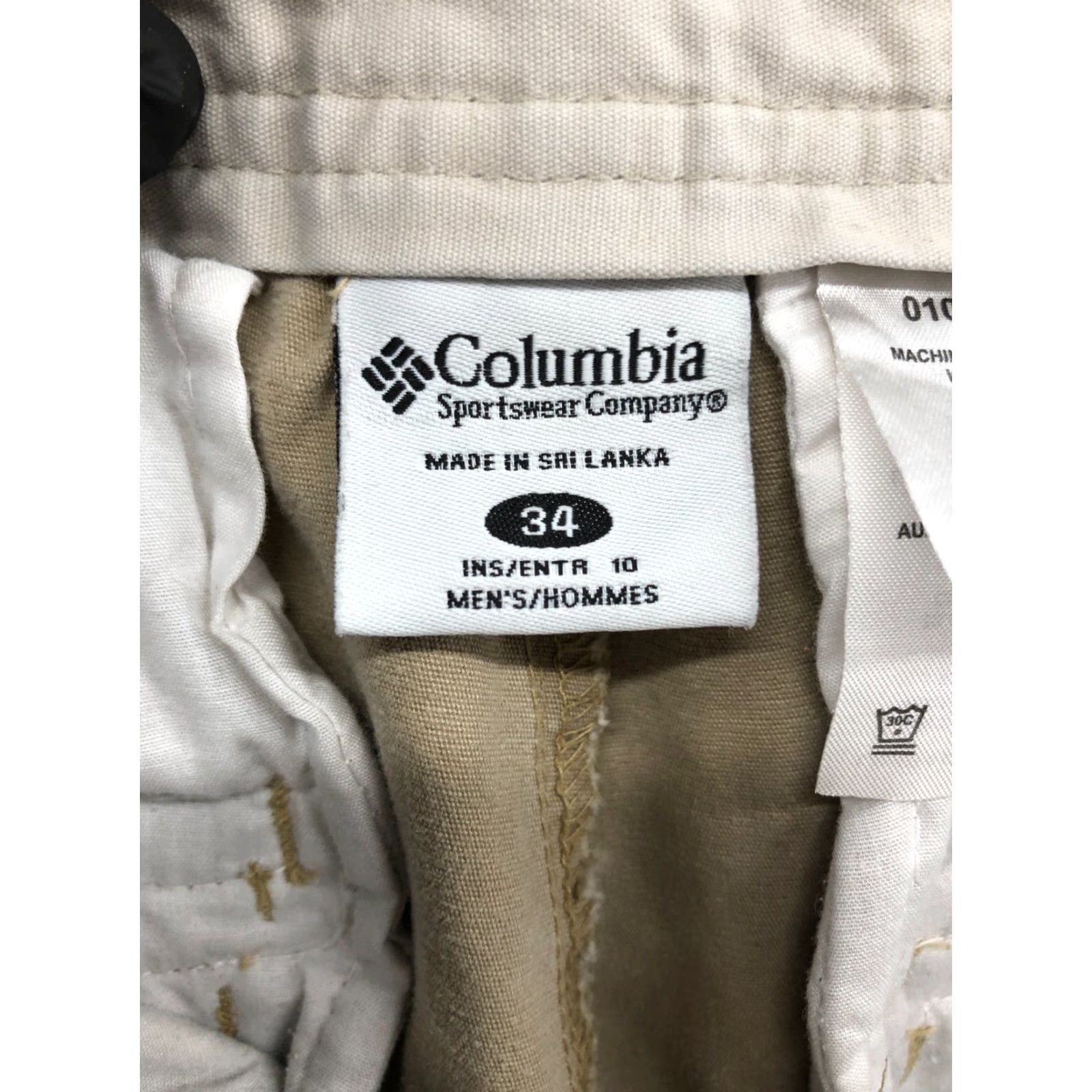 Vintage Columbia Bermuda Shorts 34 Regular Beige Mid Wash 5-Pocket Knit Cotton Blend Logo Belt Loops Regular Mens Shorts Size US 34 / EU 50 - 8 Thumbnail