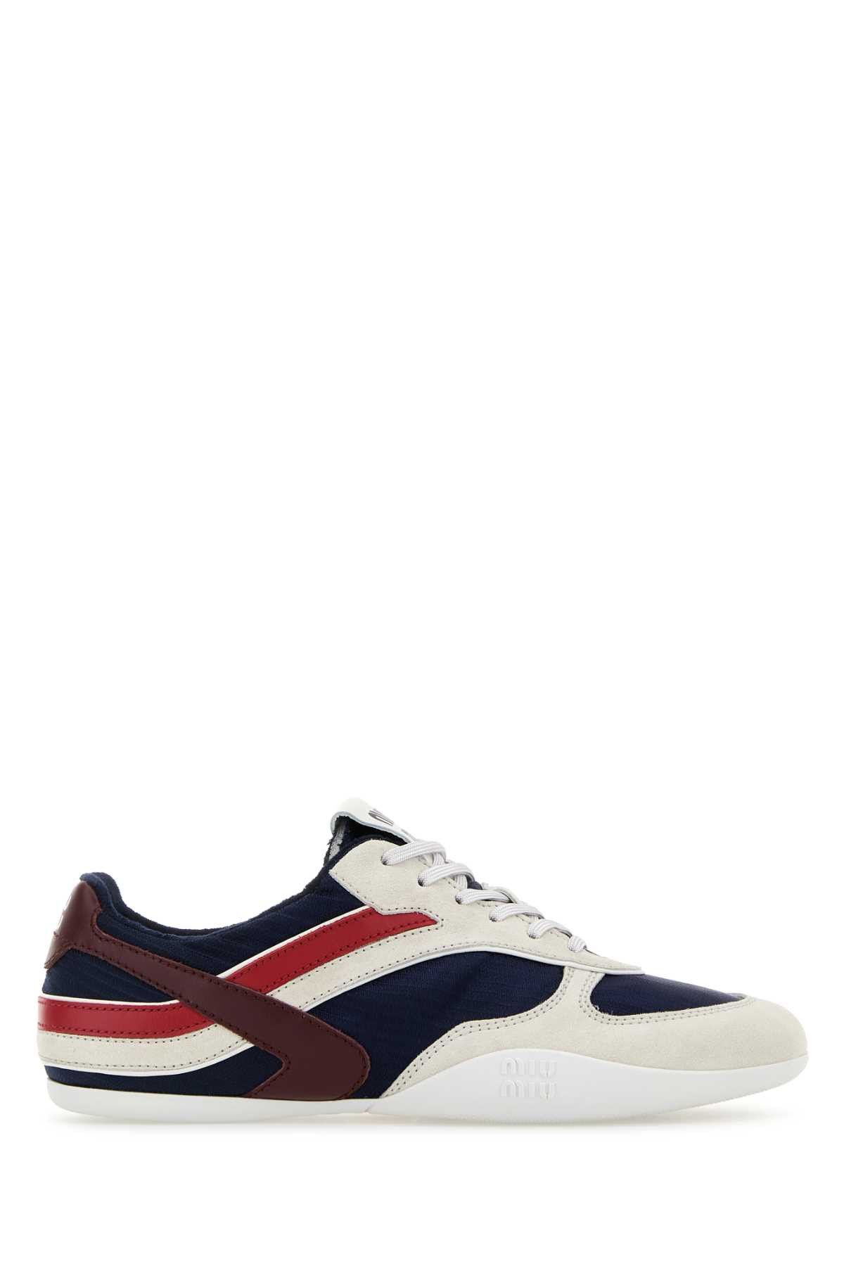 Miu Miu Multicolor Tech Fabric And Suede Gymnasium Sneakers Size US 9.5 / IT 39.5 - 1 Thumbnail