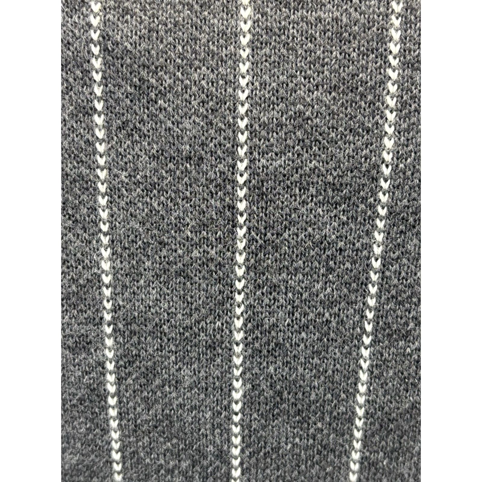Ralph Lauren VINTAGE Lauren Ralph Lauren Knit Blazer Sweater Small Gray Pinstripe Merino Wool Womens Size S / US 4 / IT 40 - 6 Thumbnail