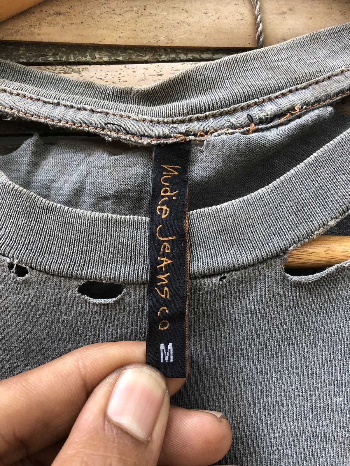 Japanese Brand × Nudie Jeans 💥RARE💥Vintage Distressed Nudie Jeans Tshirt Size US M / EU 48-50 / 2 - 19 Thumbnail