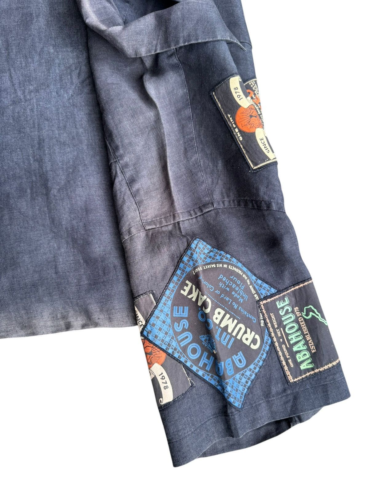 ABAHOUSE Abahouse Faded Indigo Patch Shirt Size US XXL / EU 58 / 5 - 6 Thumbnail