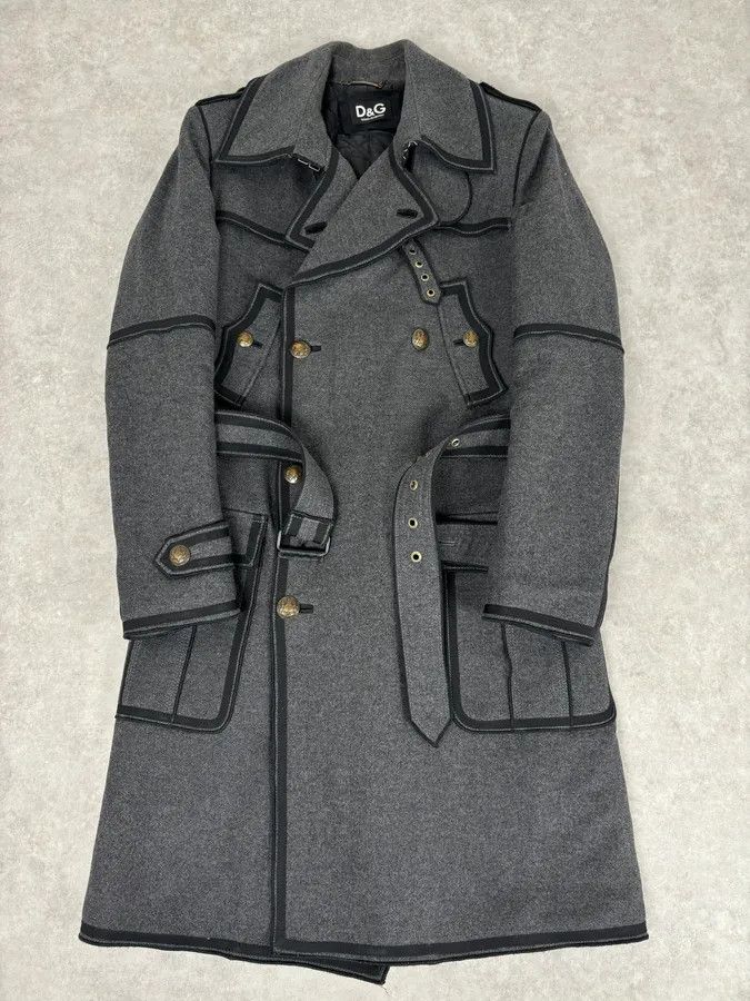 Dolce & Gabbana AW2009 Dolce & Gabbana Grey Wool Officer Trench Coat Size US M / EU 48-50 / 2 - 5 Thumbnail