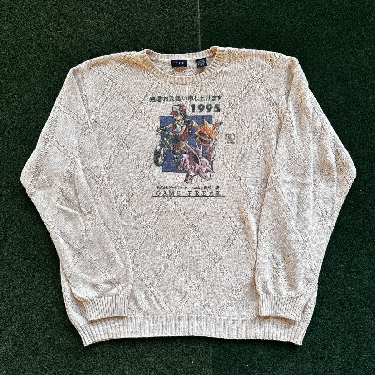 Izod 1/1 Custom Pokemon Japan White Izod Graphic Knit Sweater Size US XL / EU 56 / 4 - 1 Thumbnail