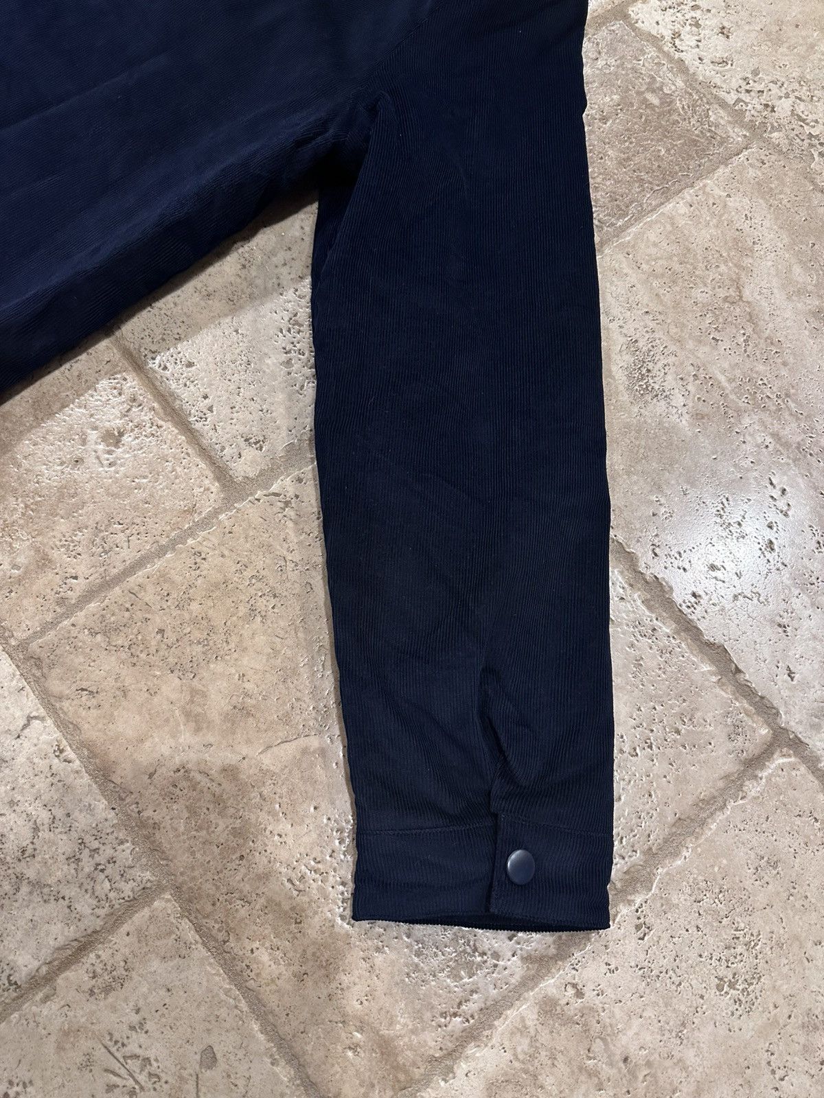Prada Prada Corduroy Logo Snap Button Up Navy Shirt Jacket Size US L / EU 52-54 / 3 - 11 Thumbnail