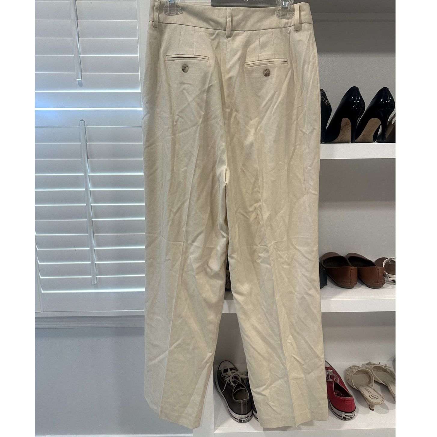 Topshop Topshop Size 8 Cream High Waisted Wide Leg Pants Flowy NWT Size 30" / US 8 / IT 44 - 4 Thumbnail