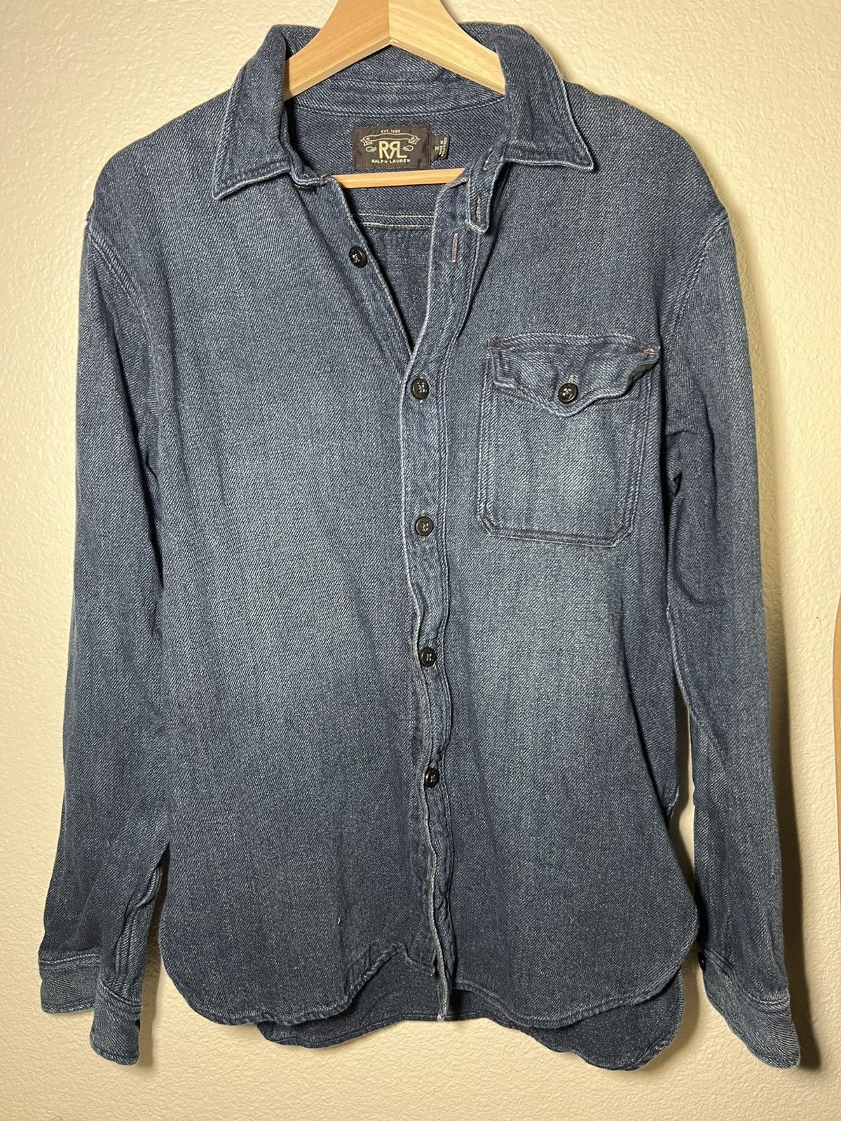 RRL Ralph Lauren Indigo Denim Button Up Shirt