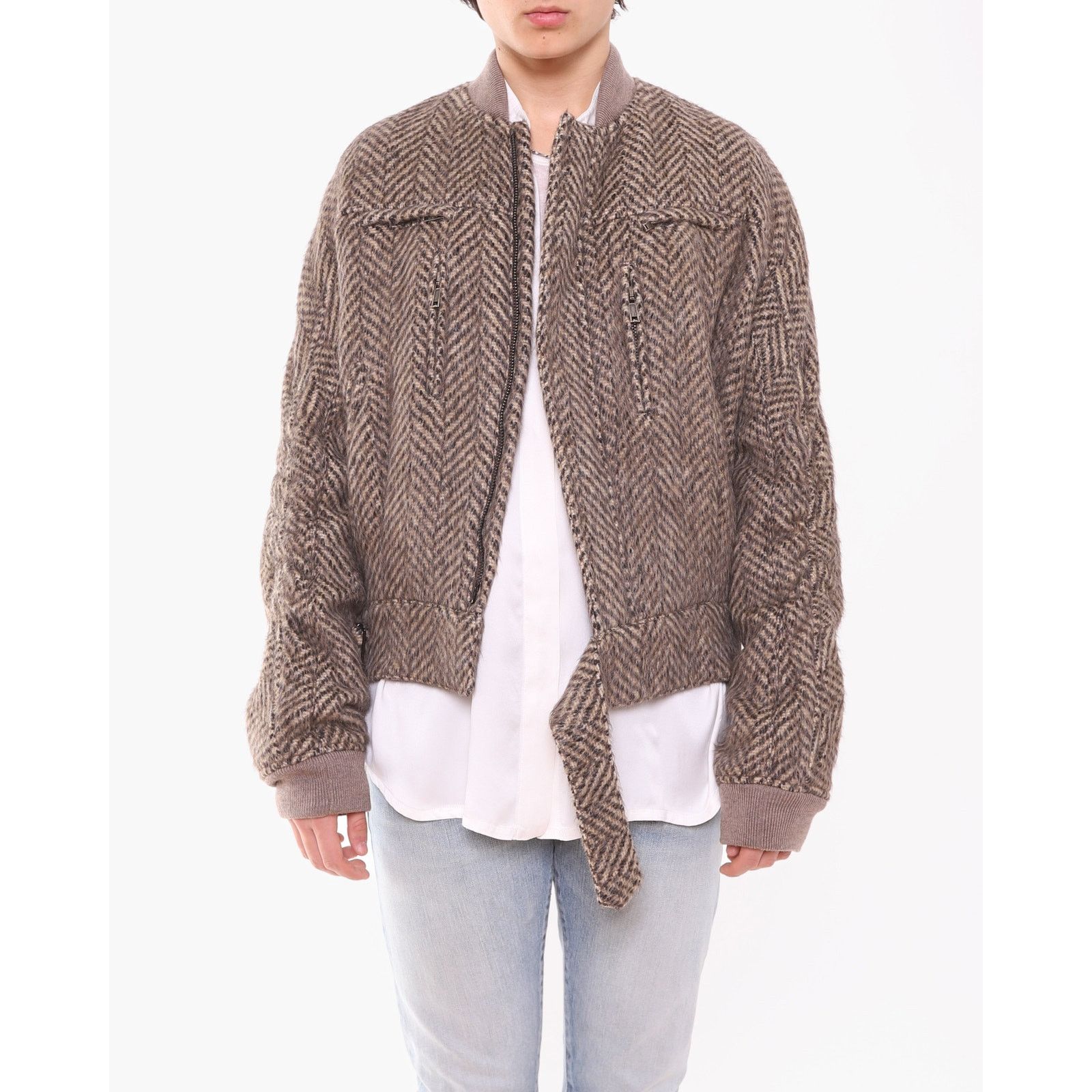 Haider Ackermann FW15 Oversized Biker Bomber in Chevron Alpaca Mohair Size US M / EU 48-50 / 2 - 3 Thumbnail