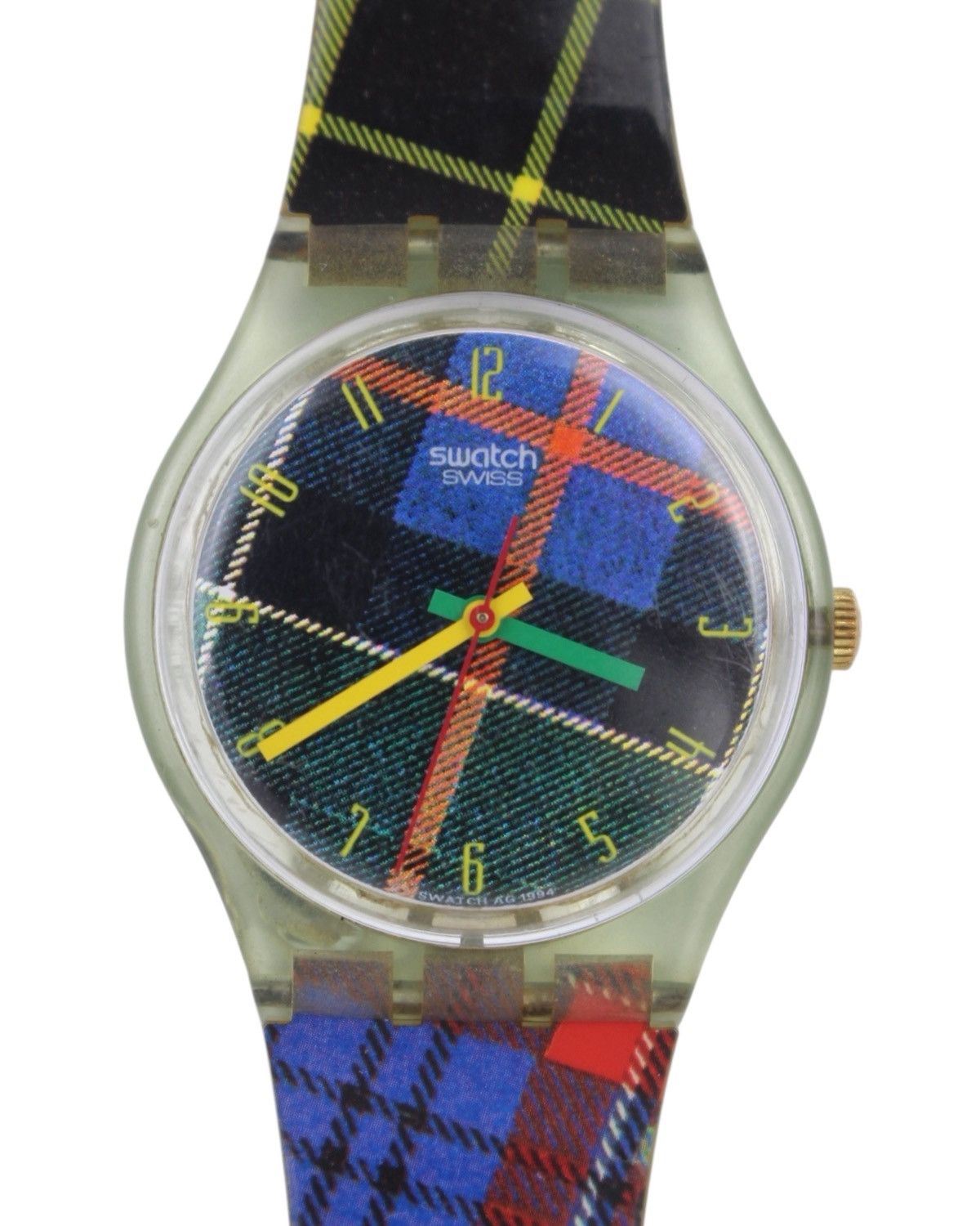 Vintage 1994 SWATCH GB406 “TARTAN” PLAID SWISS MADE WATCH Size ONE SIZE - 2 Thumbnail