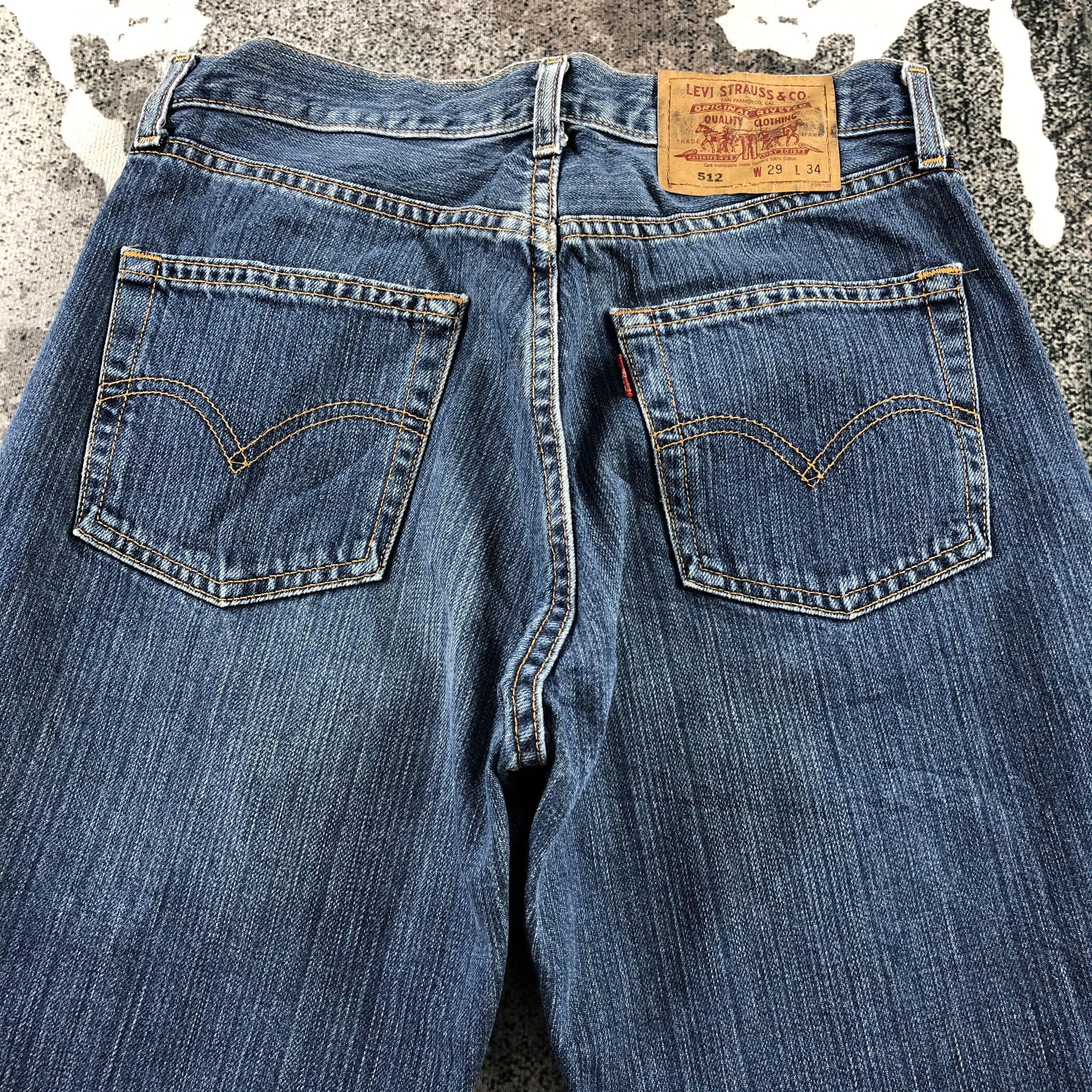Levi's Vintage Levis 512 Jeans Blue Wash Denim KJ1238 Size US 29 - 4 Thumbnail