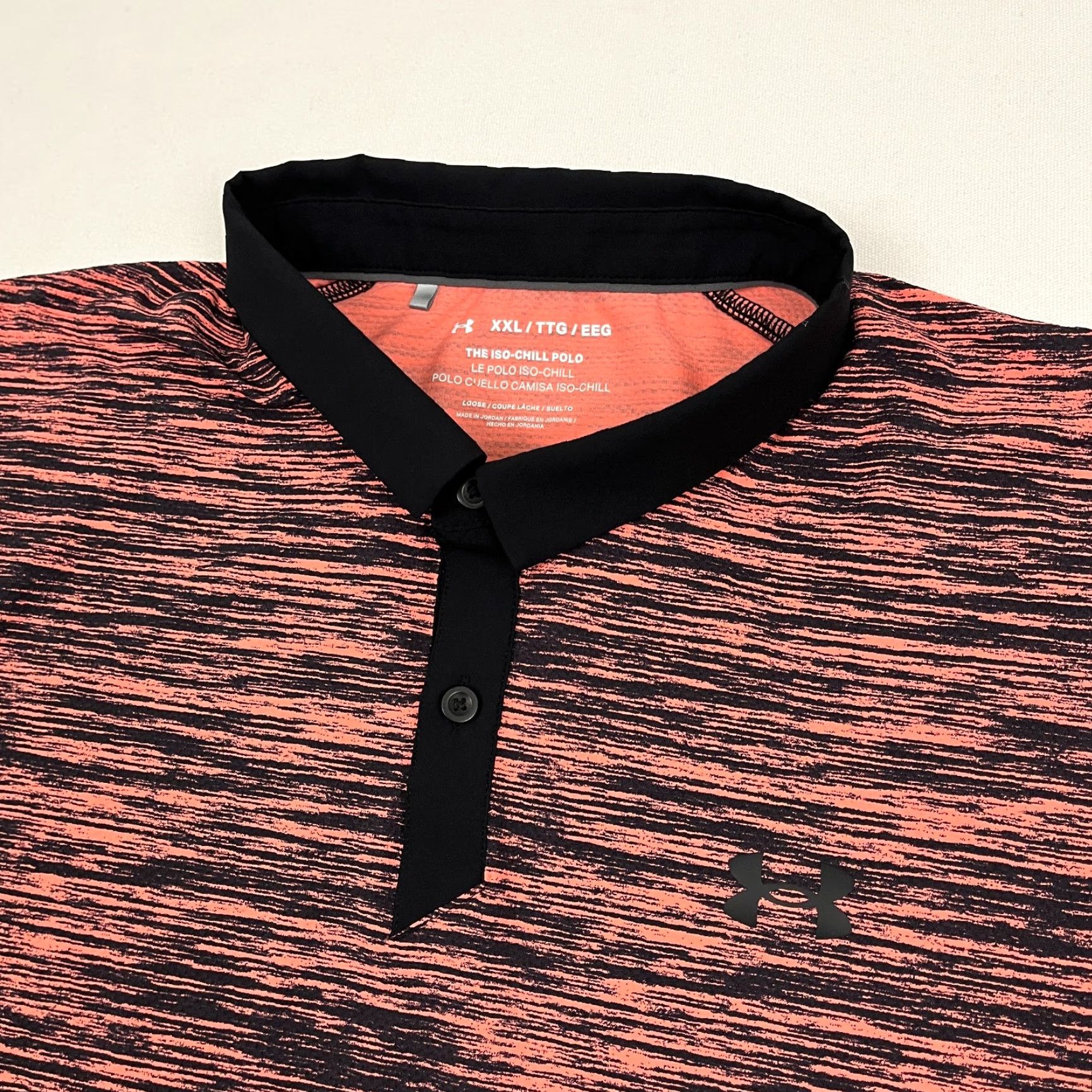 Under Armour Under Armour Iso Chill Polo Shirt Mens 2XL Heather Pink Black Performance Golf Shirt Mens 2XL Multicolor Polo Under Armour HeatGear Sports Logo Polo Size US XXL / EU 58 / 5 - 2 Thumbnail
