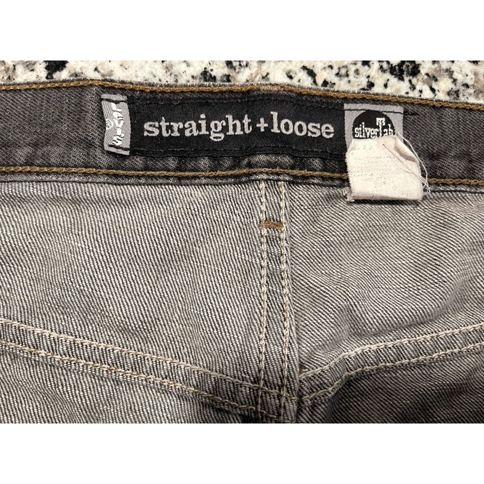 Levi's VINTAGE Levi’s SilverTab Jeans Men’s 39x30.5 Straight Loose Fit Black Denim 90s Mens Jeans Size US 39 - 3 Thumbnail