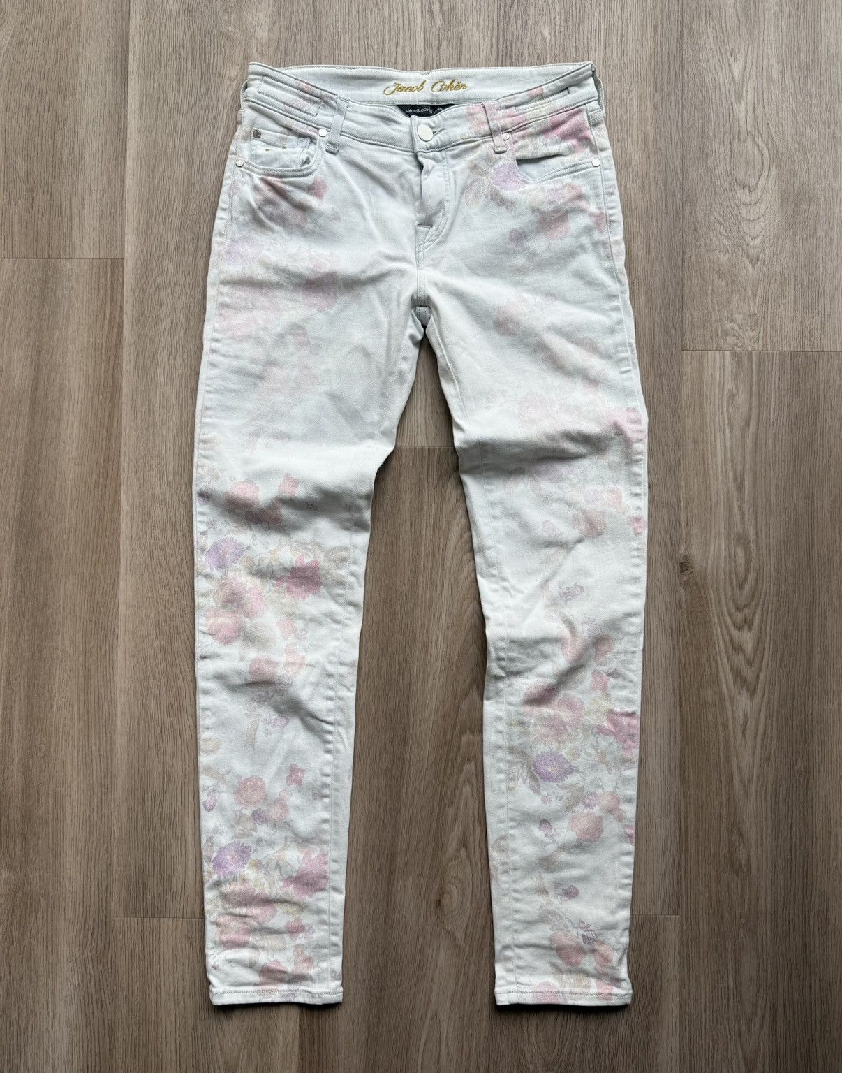 Jacob Cohen Susan Skinny Jeans With Flowers Denim Pants