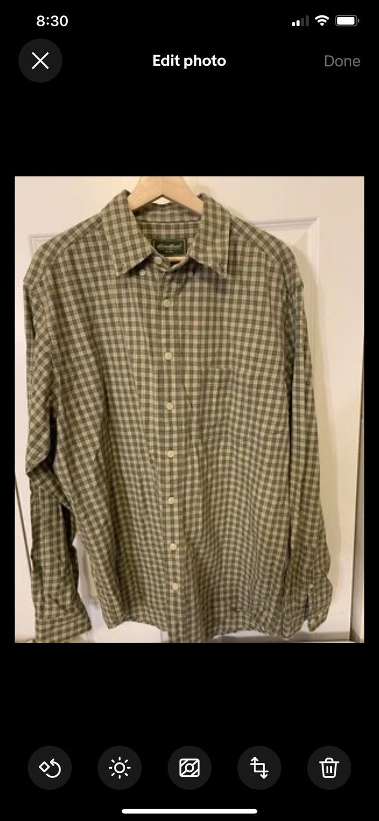 Eddie Bauer Vtg Eddie Bauer mens sz L Tall green plaid button shirt Size US L / EU 52-54 / 3 - 3 Thumbnail