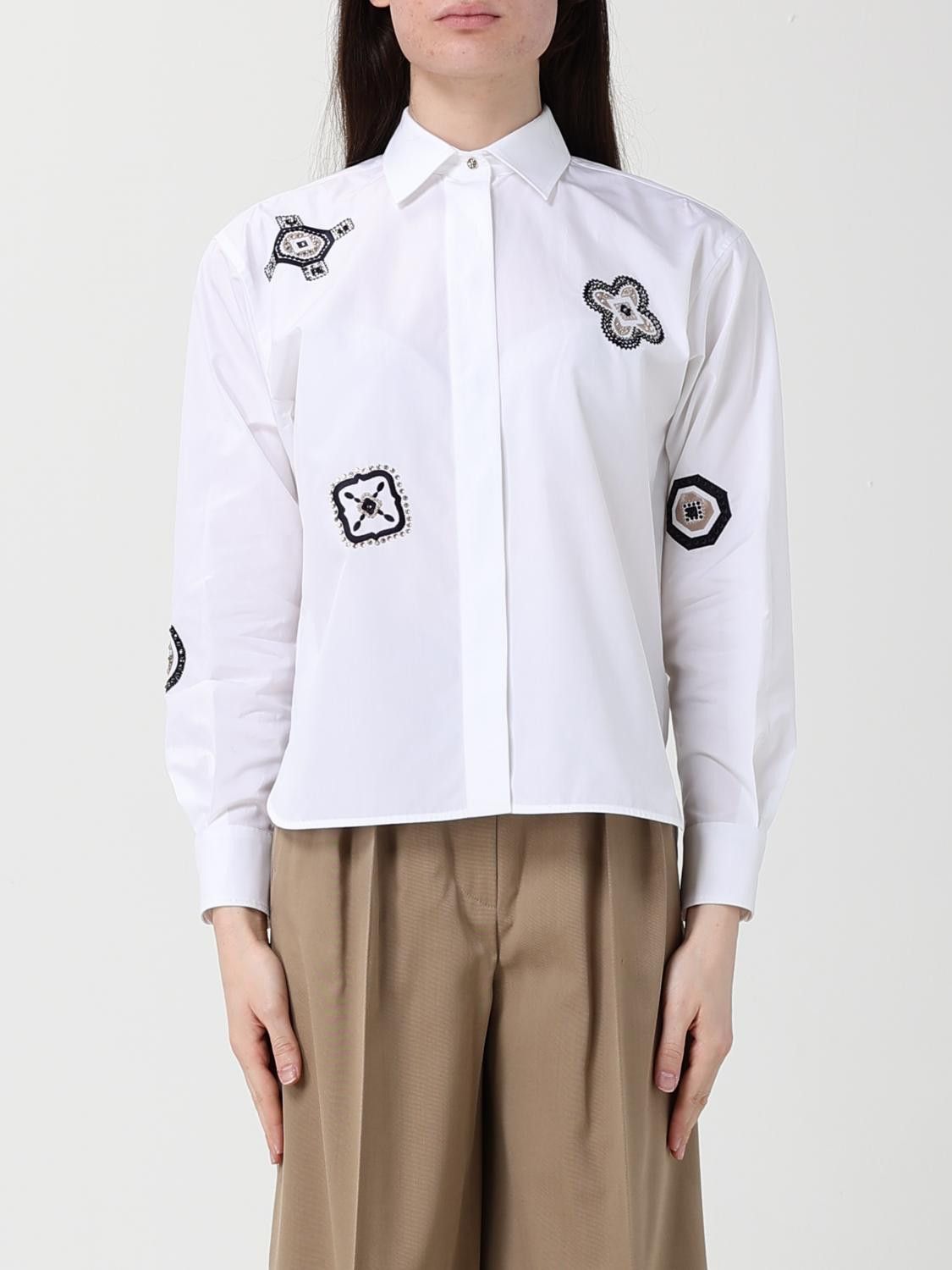 Max Mara Max Mara Shirt Woman White Size L / US 10 / IT 46 - 1 Thumbnail