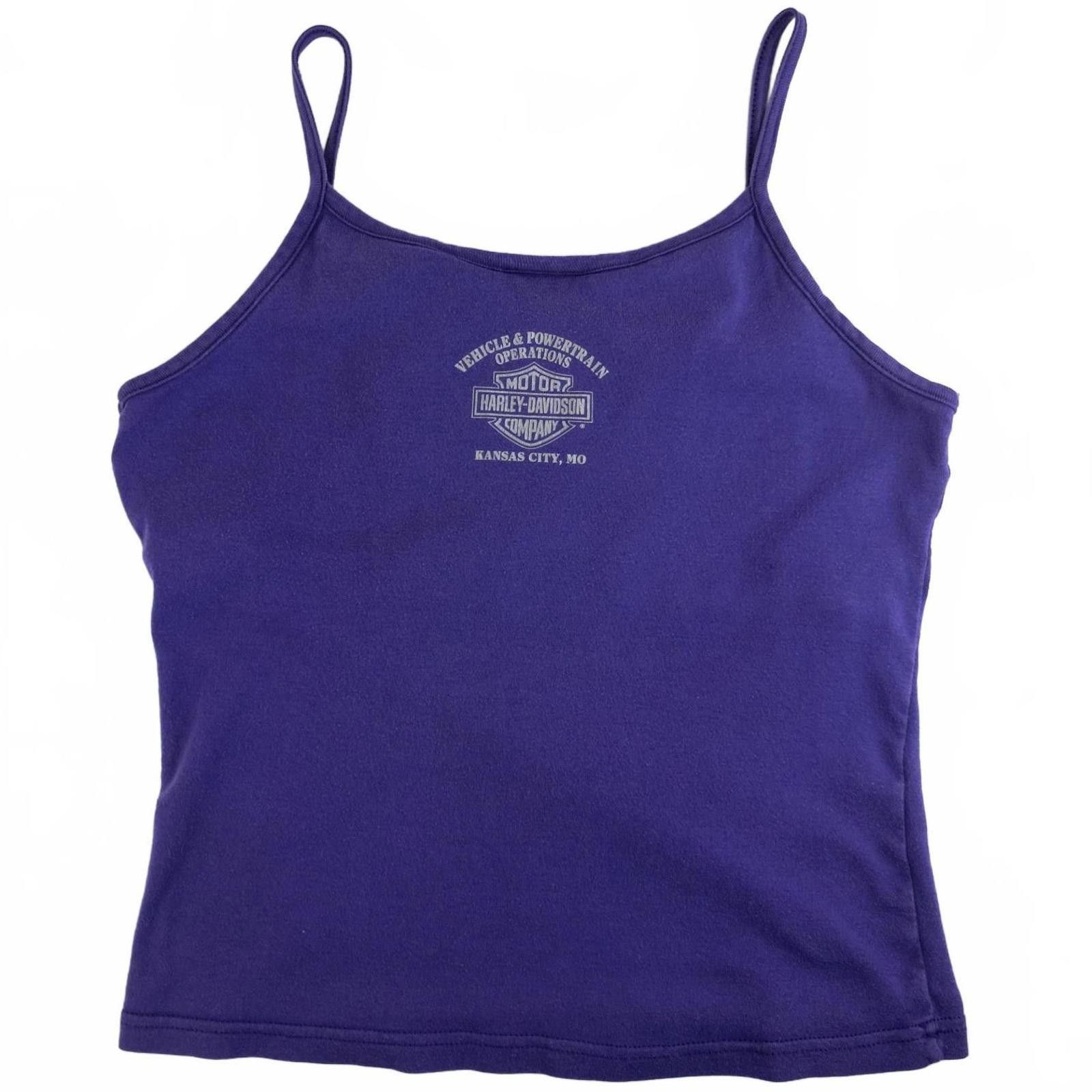 Harley Davidson Harley-Davidson Women's Purple Cotton Y2K Style Tank Top XL Size ONE SIZE - 5 Thumbnail