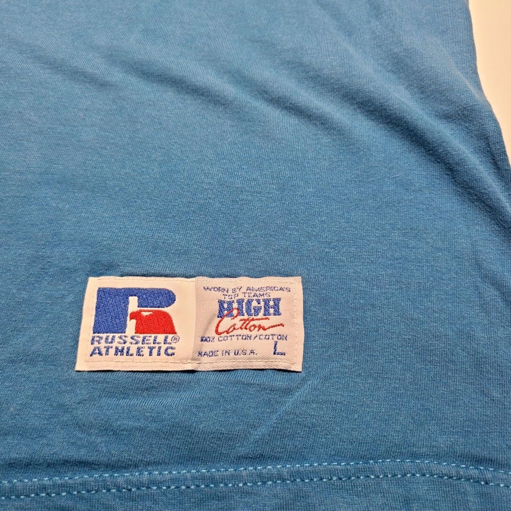 Russell Athletic VINTAGE Russell Athletic Blue Long Sleeve Shirt L Men USA Made Size US L / EU 52-54 / 3 - 4 Thumbnail