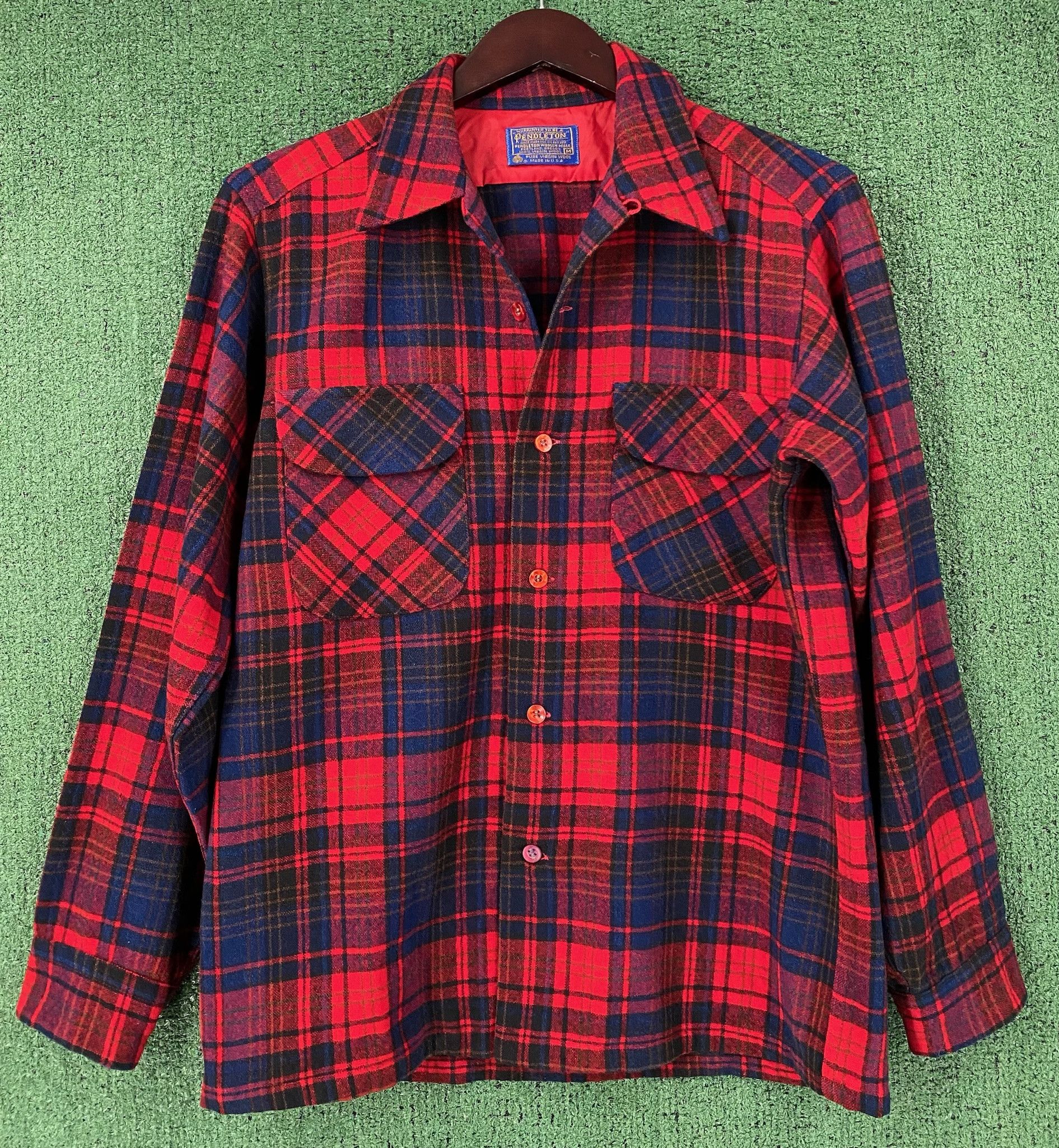 Pendleton 70’s Pendleton Wool Plaid Flap Pocket Flannel Shirt Medium Size US M / EU 48-50 / 2 - 1 Thumbnail