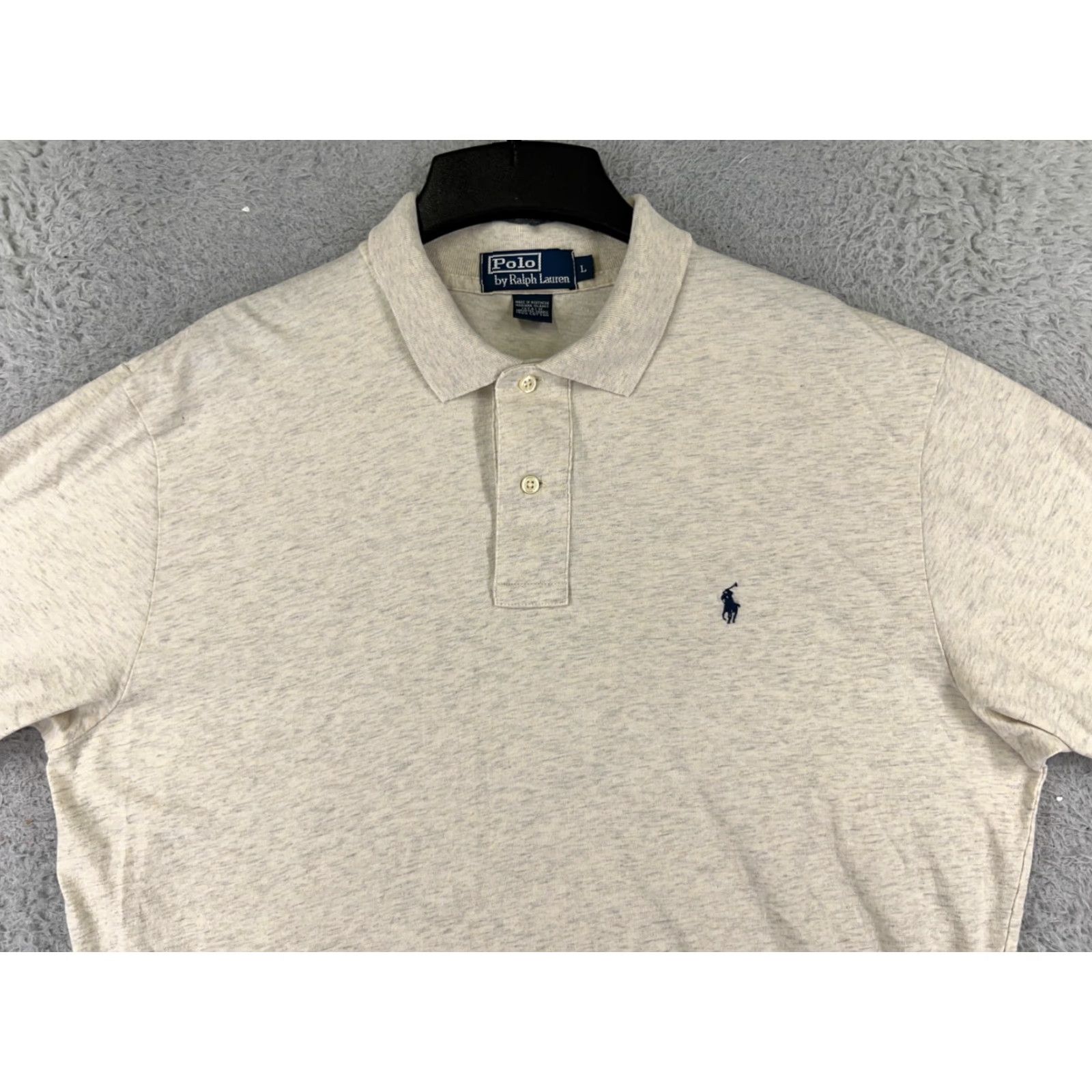 Ralph Lauren VTG Ralph Lauren Polo Shirt Mens Large Ivory 100% Cotton Short Sleeve Polo Shirt Golf Logo Embroidered Size US L / EU 52-54 / 3 - 6 Thumbnail