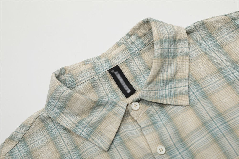 Japanese Brand Japanese retro men's loose trend casual lapel plaid shirt Size US M / EU 48-50 / 2 - 3 Thumbnail