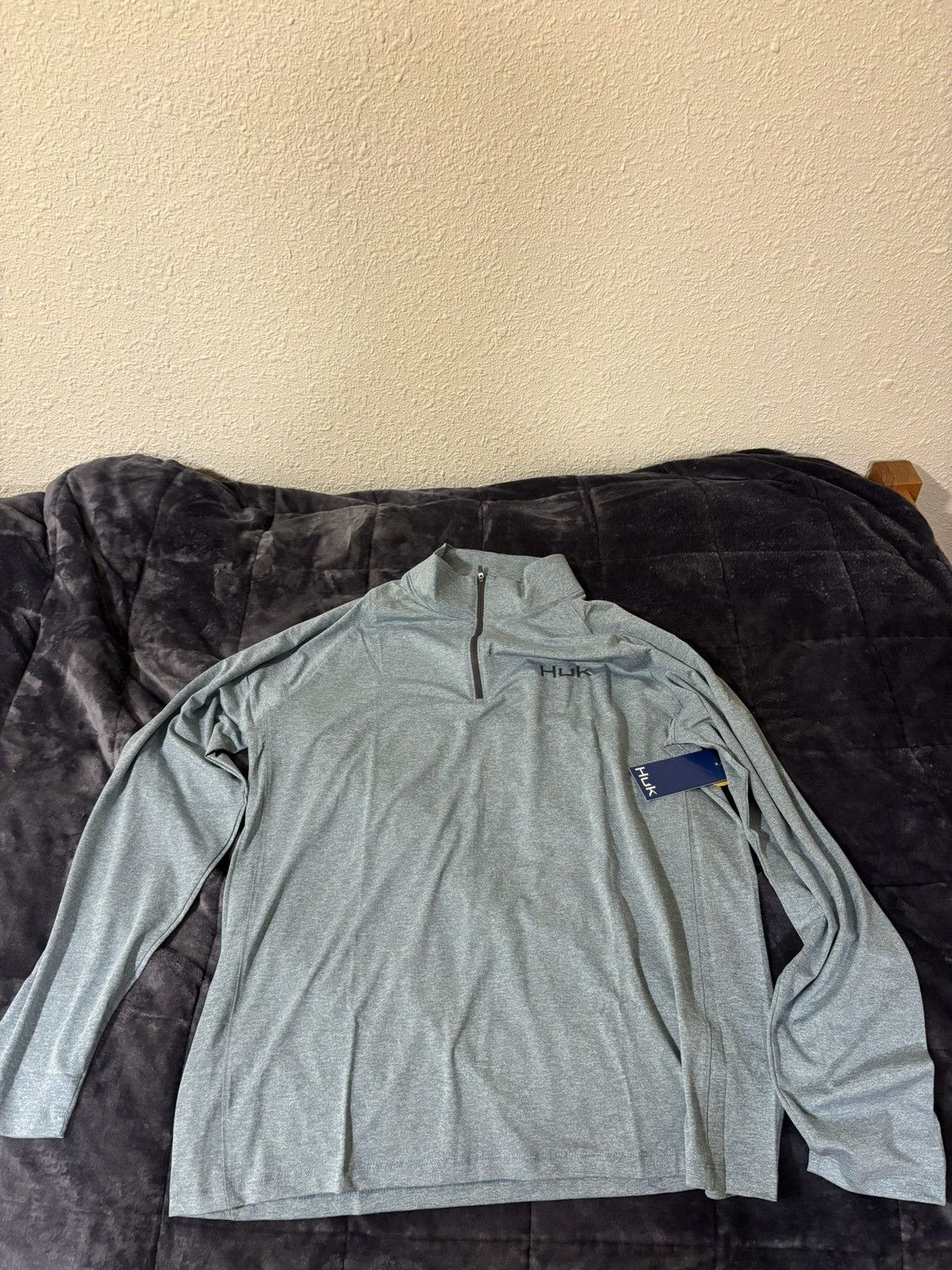 Other *Brand New* Huk Airweight Heather 1/4 Zip Silver Blue Size L Size US L / EU 52-54 / 3 - 1 Thumbnail