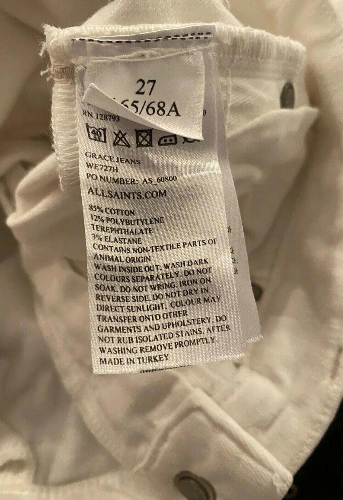 Allsaints All Saints Grace White Skinny Leg Mid Rise Jeans Size 27 Size 27" / US 4 / IT 40 - 5 Thumbnail