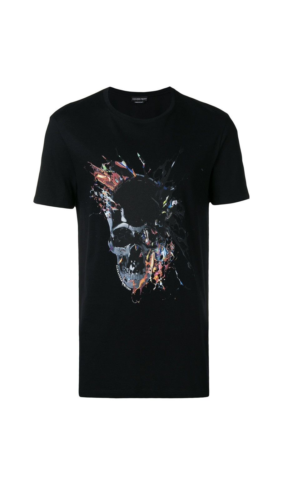 image of Alexander Mcqueen Paint Splatter Skull T-Shirt in Black, Men's (Size Large)
