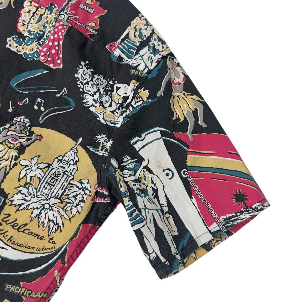 Stussy Stussy Hawaiian Islands Shirt Medium Black Hula Camp Vintage Size US M / EU 48-50 / 2 - 3 Thumbnail