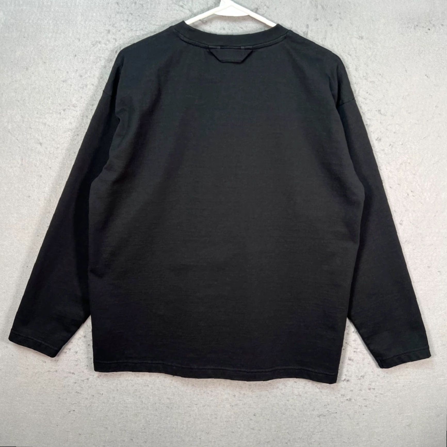 Muji MUJI Mens XS Black Long-Sleeve Crewneck T Shirt Cotton Blend Shirt Adult XS Black MUJI Crew Neck Casual T-Shirt Mens XS Black Size XS / US 0-2 / IT 36-38 - 2 Thumbnail