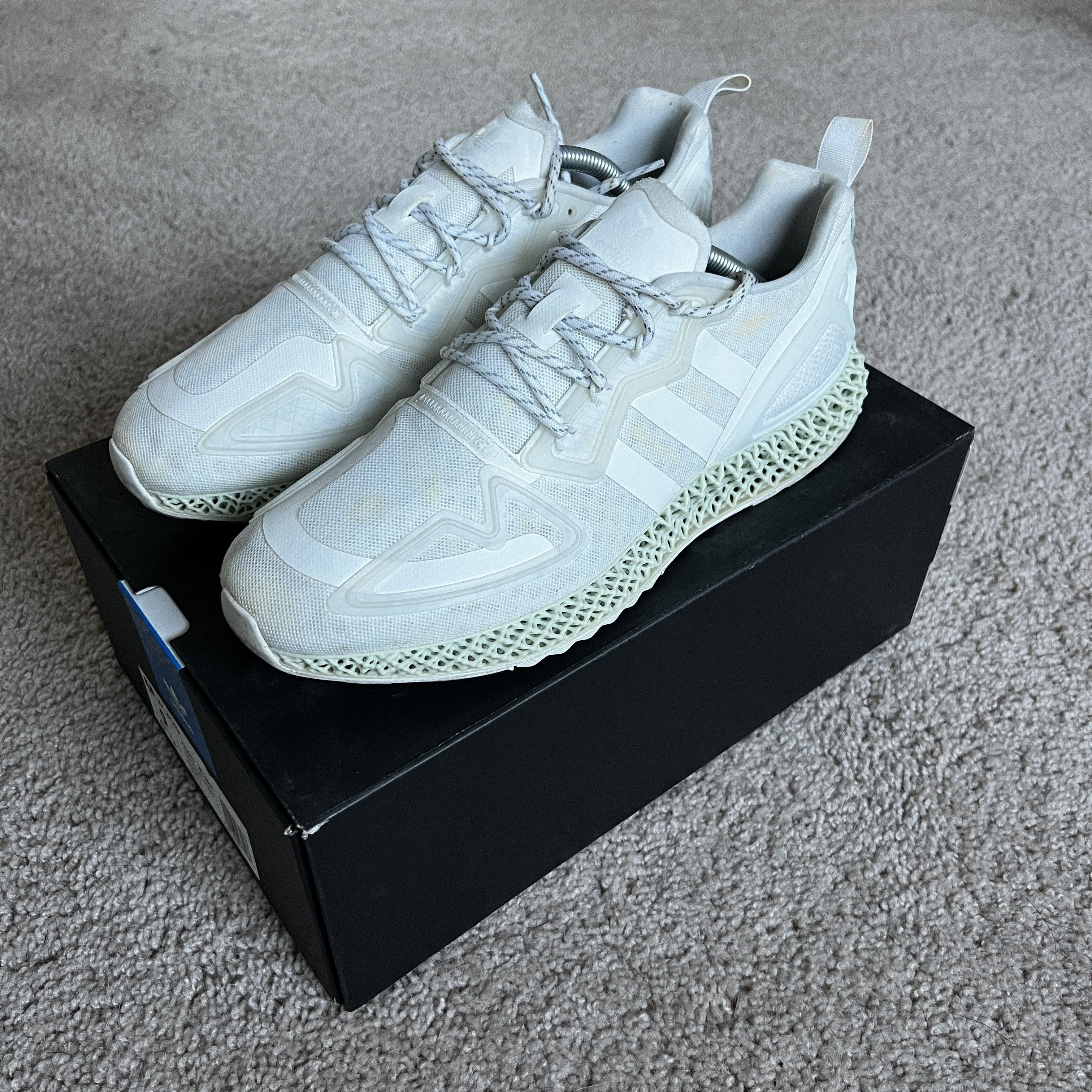 Adidas Adidas ZX 2K 4D White / Green Size US 9 / EU 42 - 2 Thumbnail