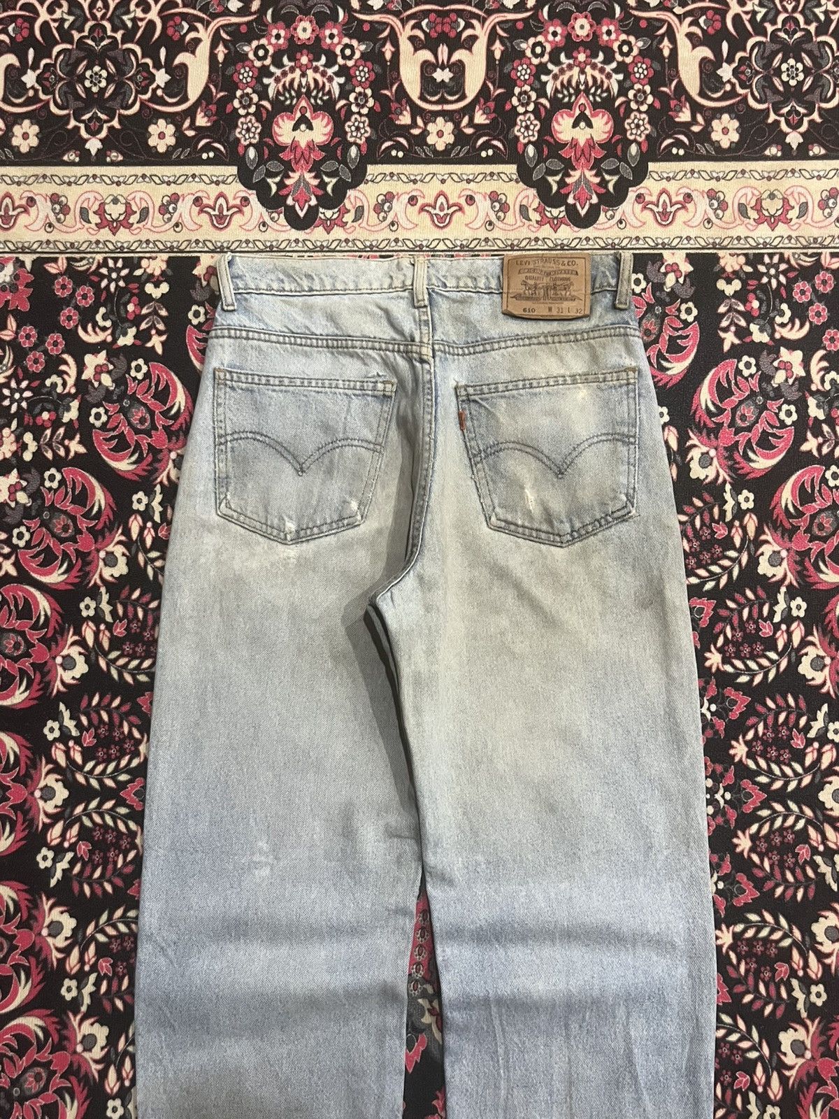 Levi's Vintage Levi’s 610 Orange Tab Light Washed Frayed Leg Jeans Size US 31 - 7 Thumbnail