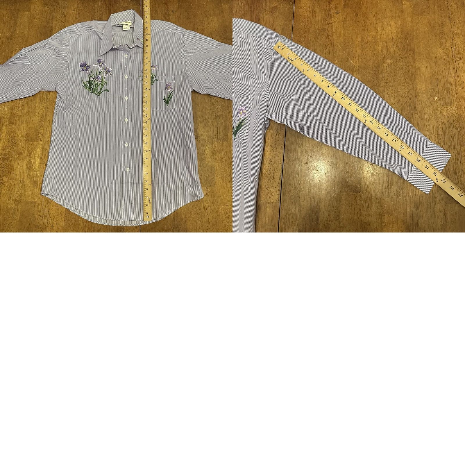Vintage VINTAGE Las Olas Shirt Womens Medium Purple Long Sleeve Floral Embroidered Size M / US 6-8 / IT 42-44 - 8 Thumbnail