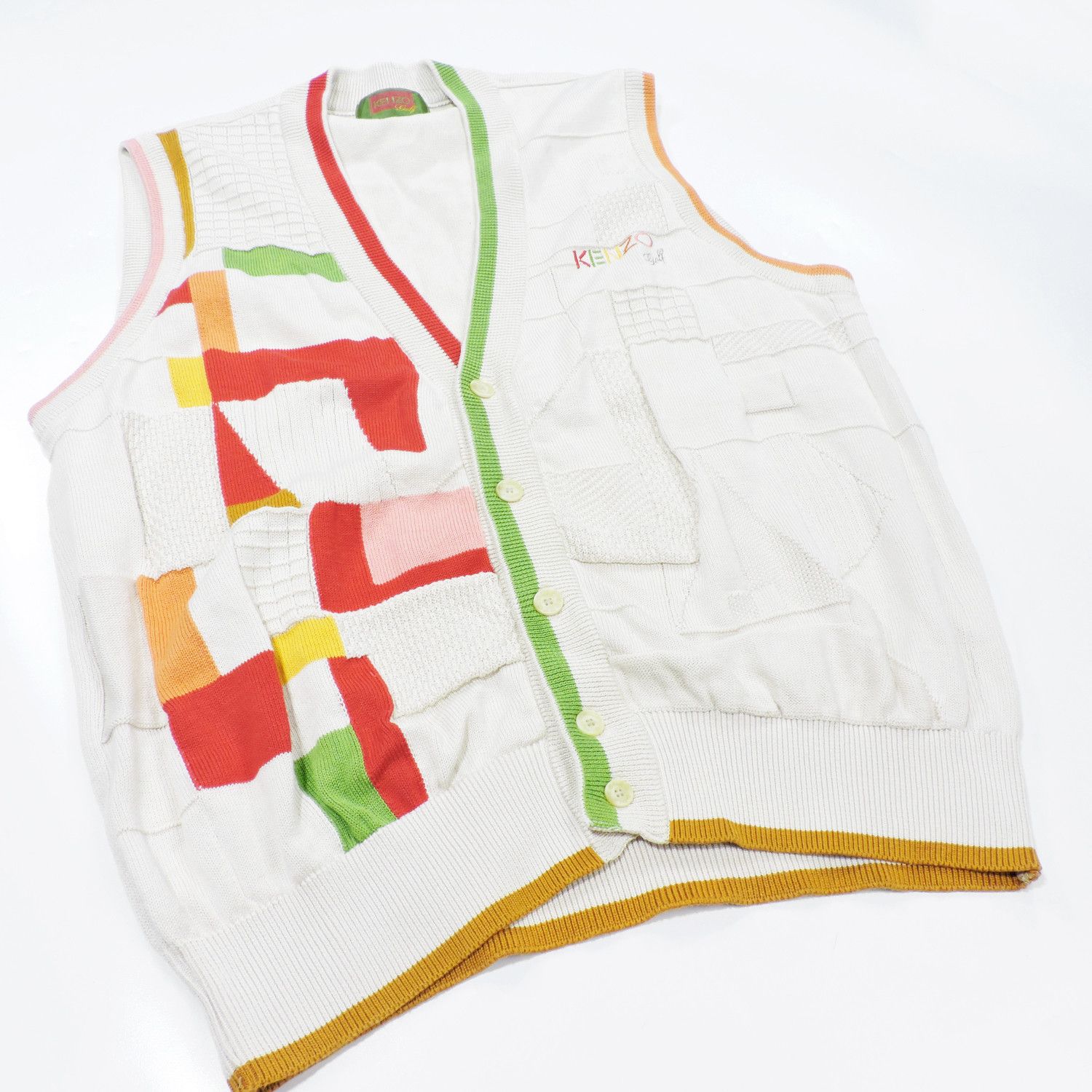 Kenzo KENZO GOLF GEOMETRY MULTICOLOUR KNIT VEST Size US XL / EU 56 / 4 - 6 Thumbnail