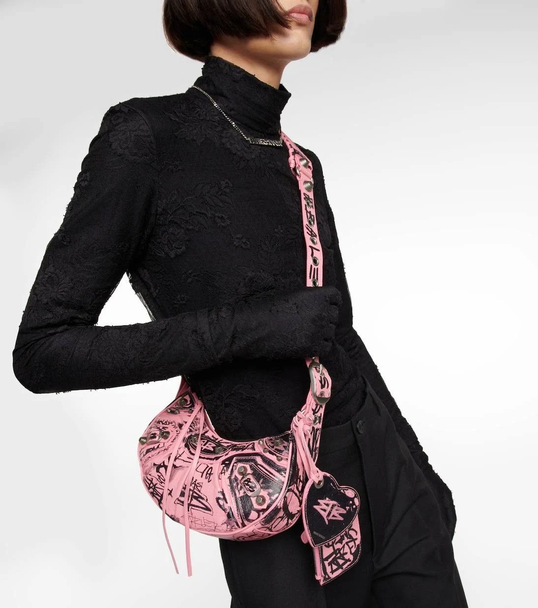 Balenciaga o1mt1gz0724 Size: OS / Cagole XS Shoulder Bag in Pink/Black Size ONE SIZE - 7 Thumbnail